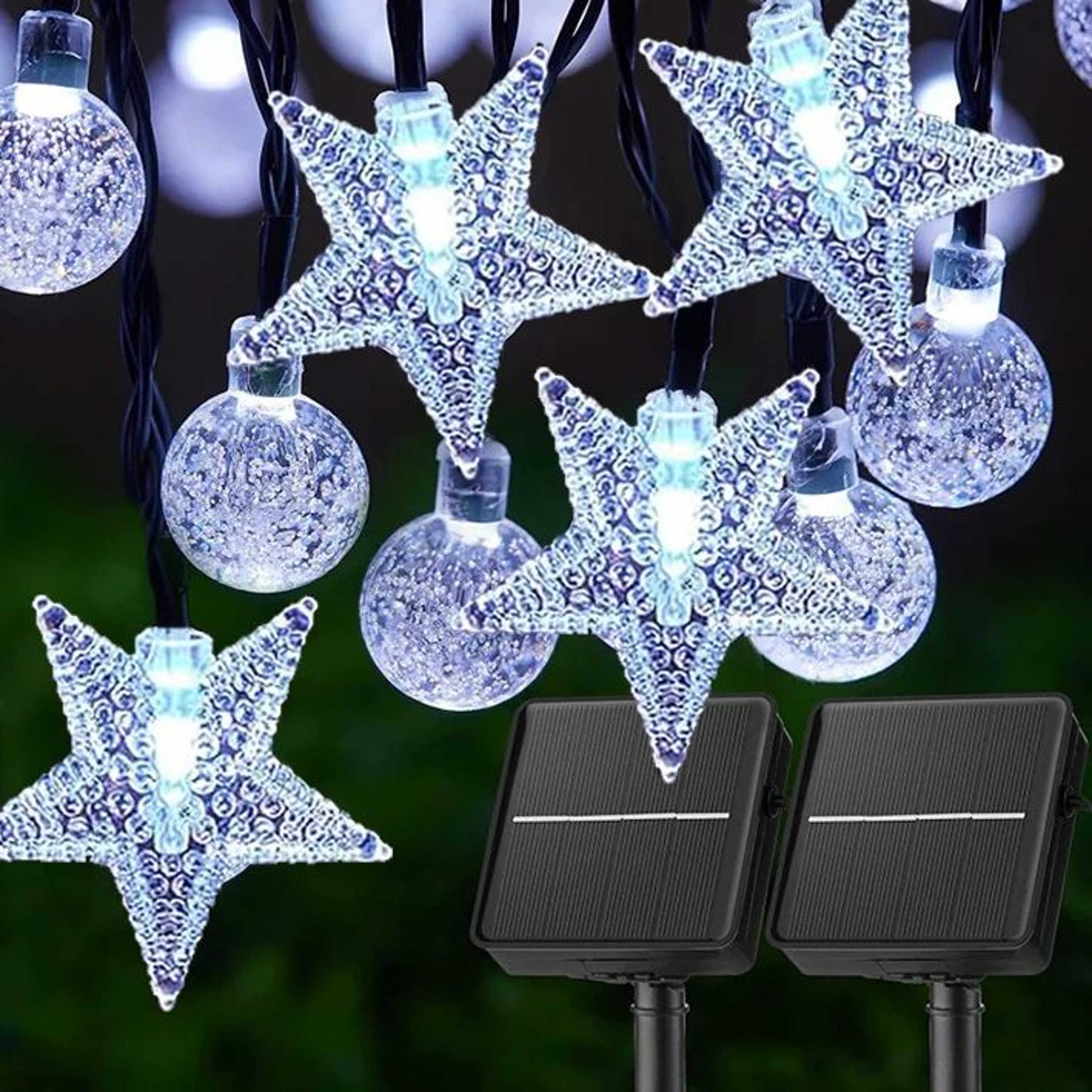 LumiStar Solar Crystal Ball String Lights  Solar String Lights With 8 Lighting Modes 8