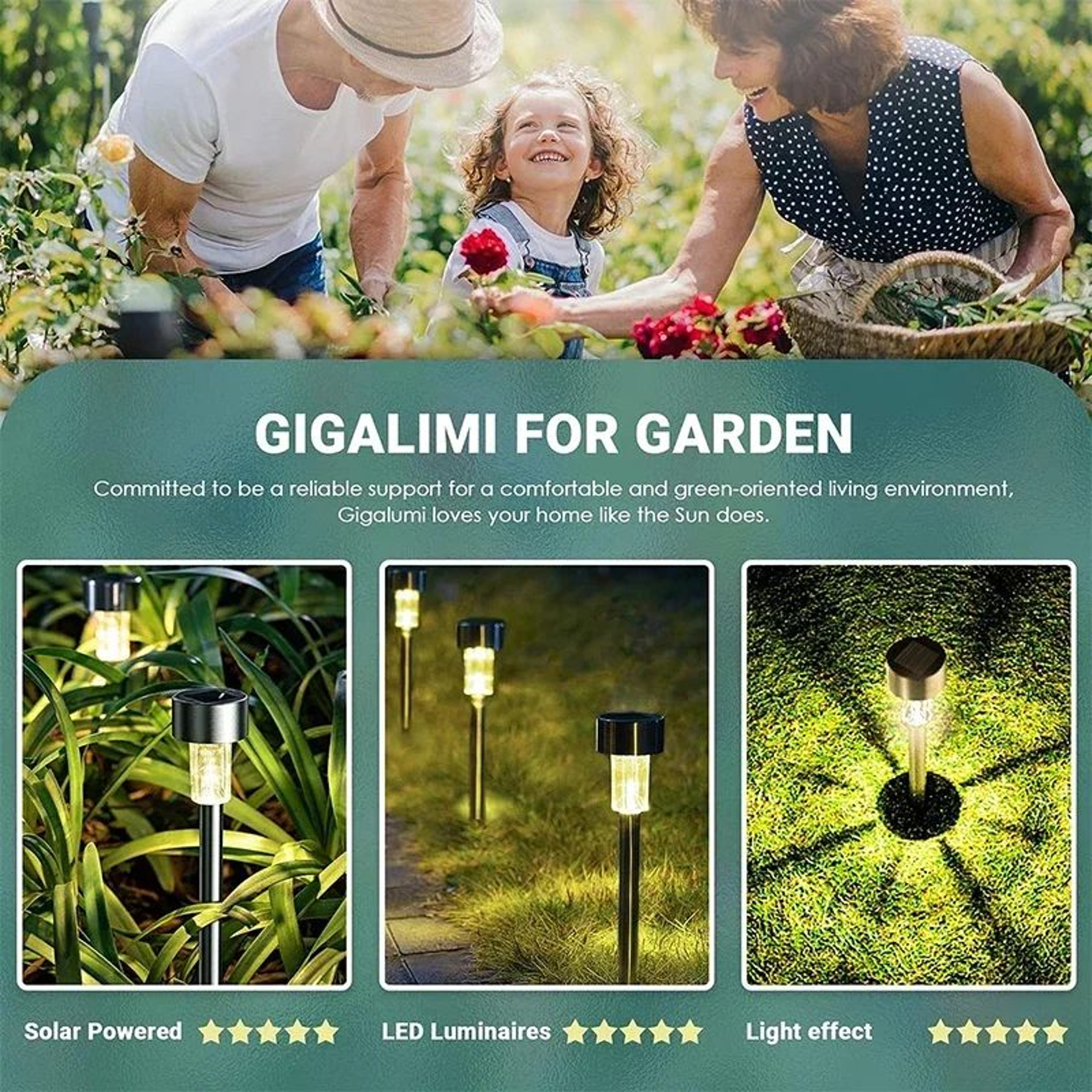 10Pack Solar Garden Pathway Lights  Waterproof Outdoor Landscape Lanterns 3