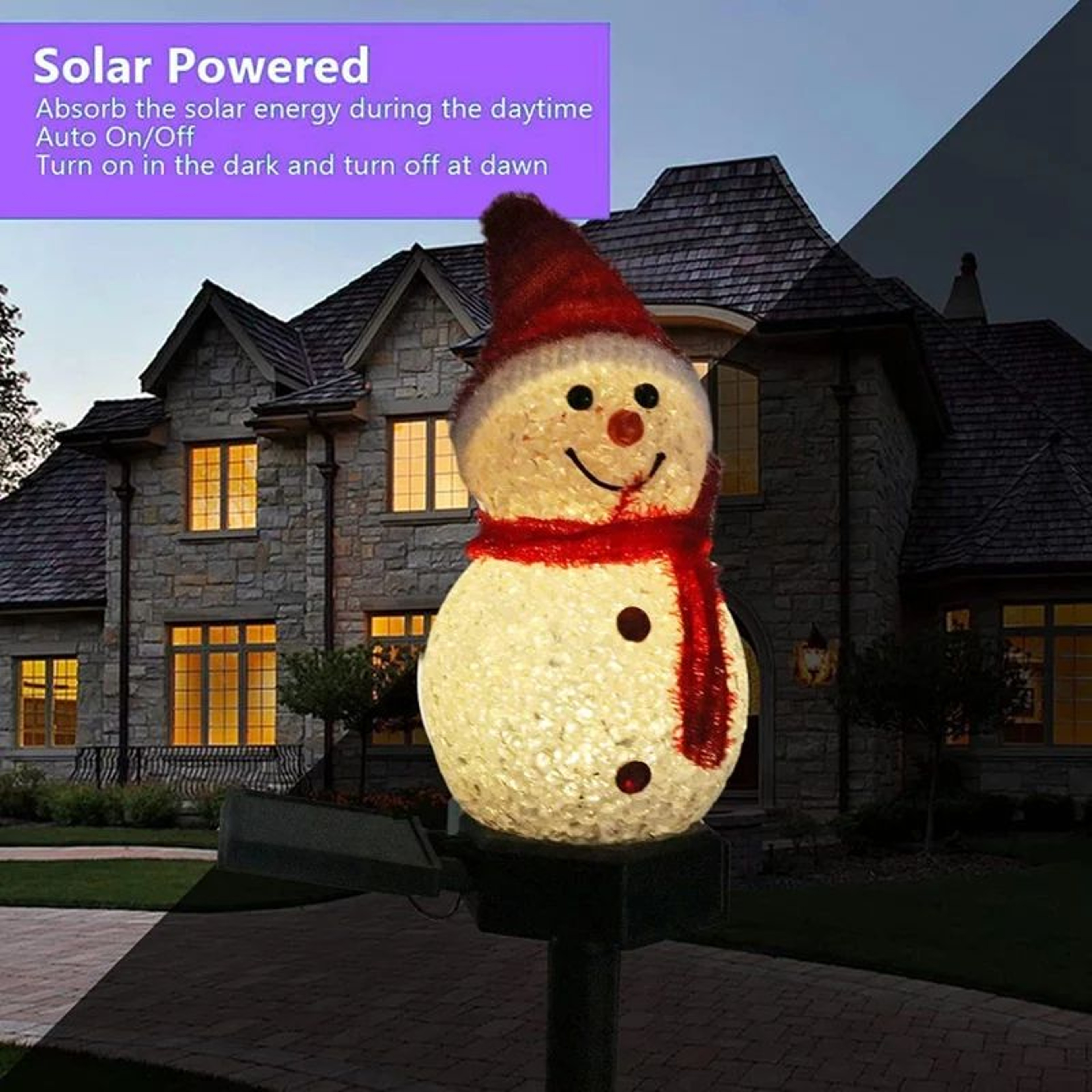 SnowGlow Solar Snowman Christmas Pathway Lights 3