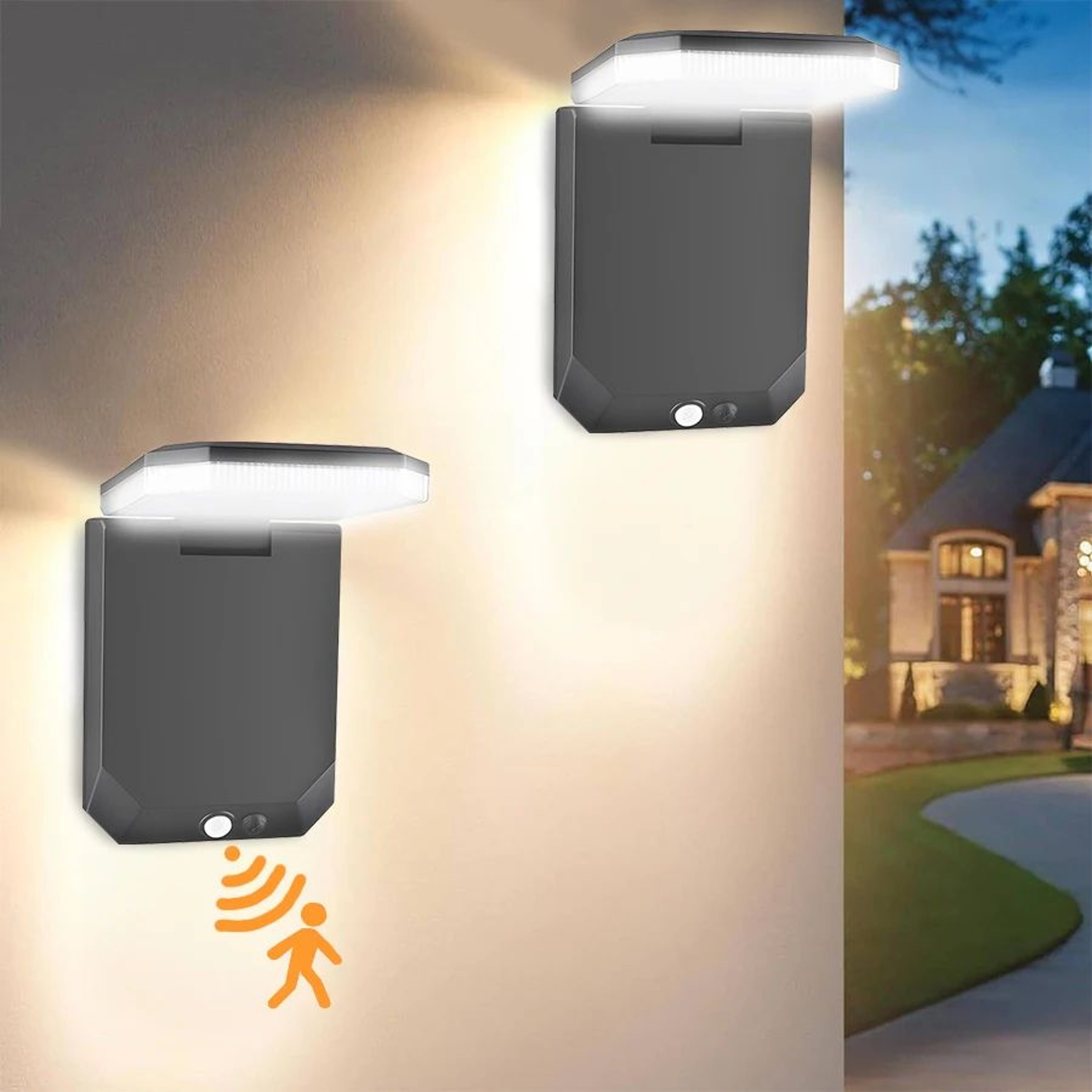 LumaFold Solar Motion Sensor Light With 120 Adjustable LED Wall Lamp 10