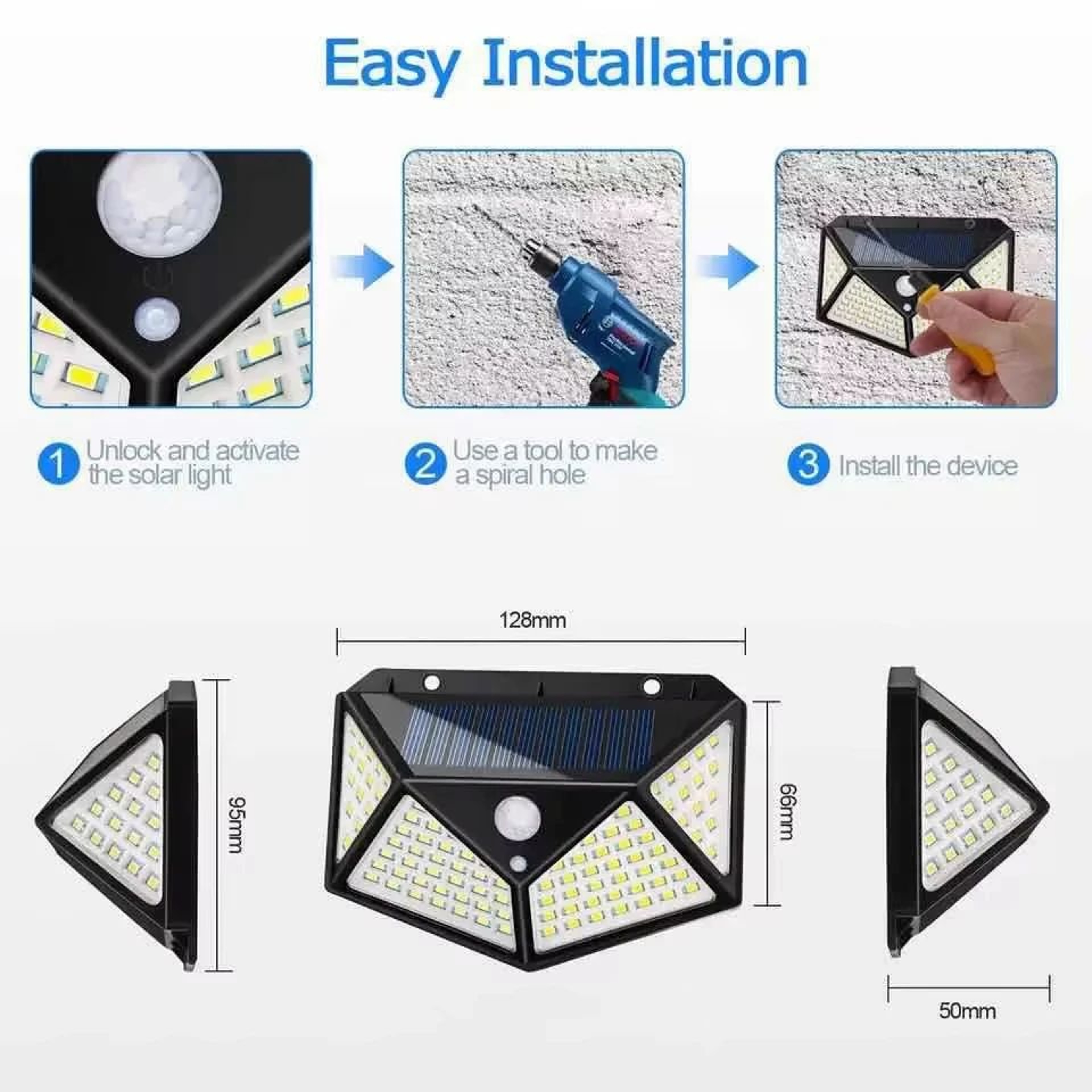 LumiGuard Solar Motion Sensor Light Waterproof Outdoor LED Spotlight 1