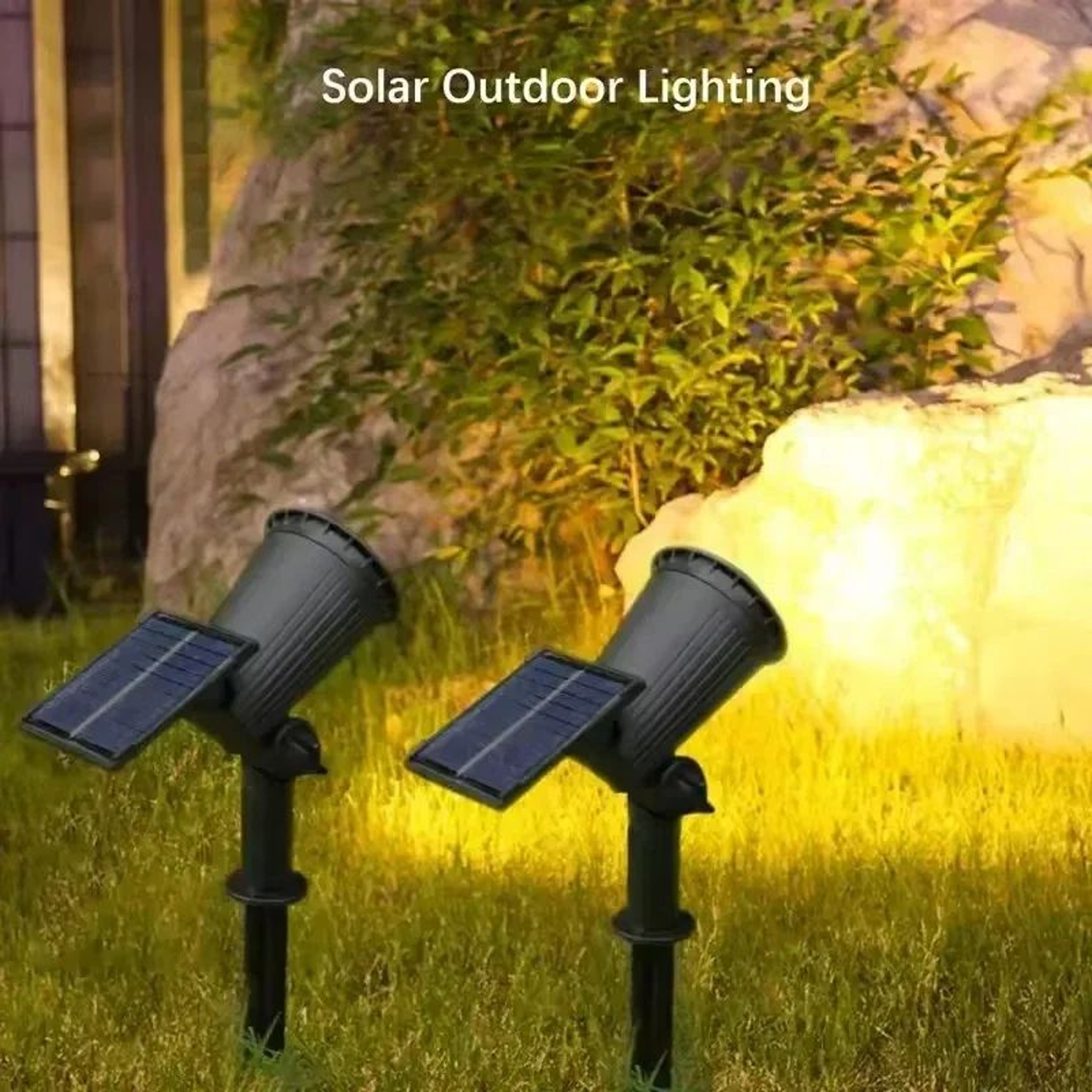 LumaGlow 9 LED Solar Spotlights Outdoor With Adjustable Brightness 1