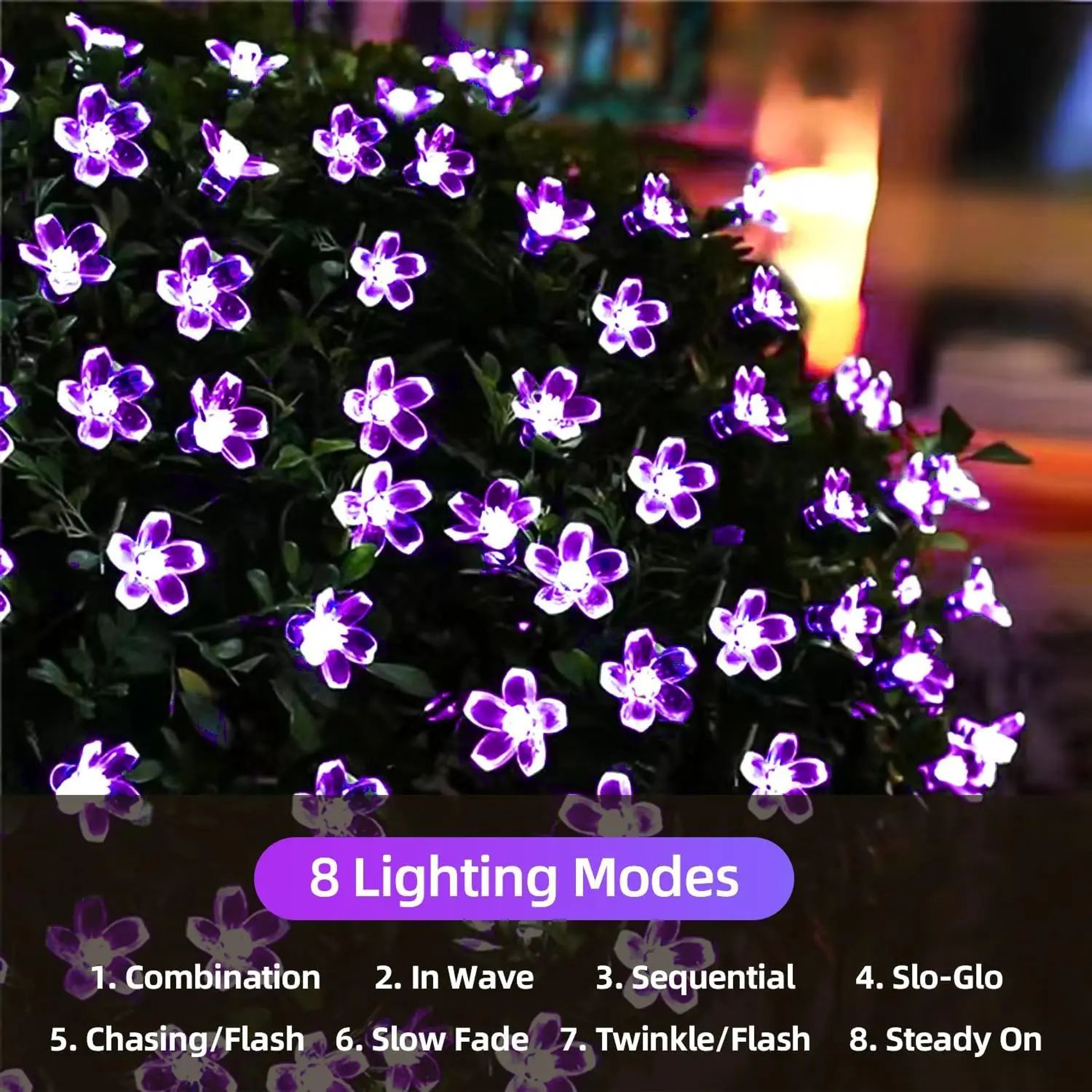 Solar Cherry Blossom String Lights With 8 Lighting Modes 1