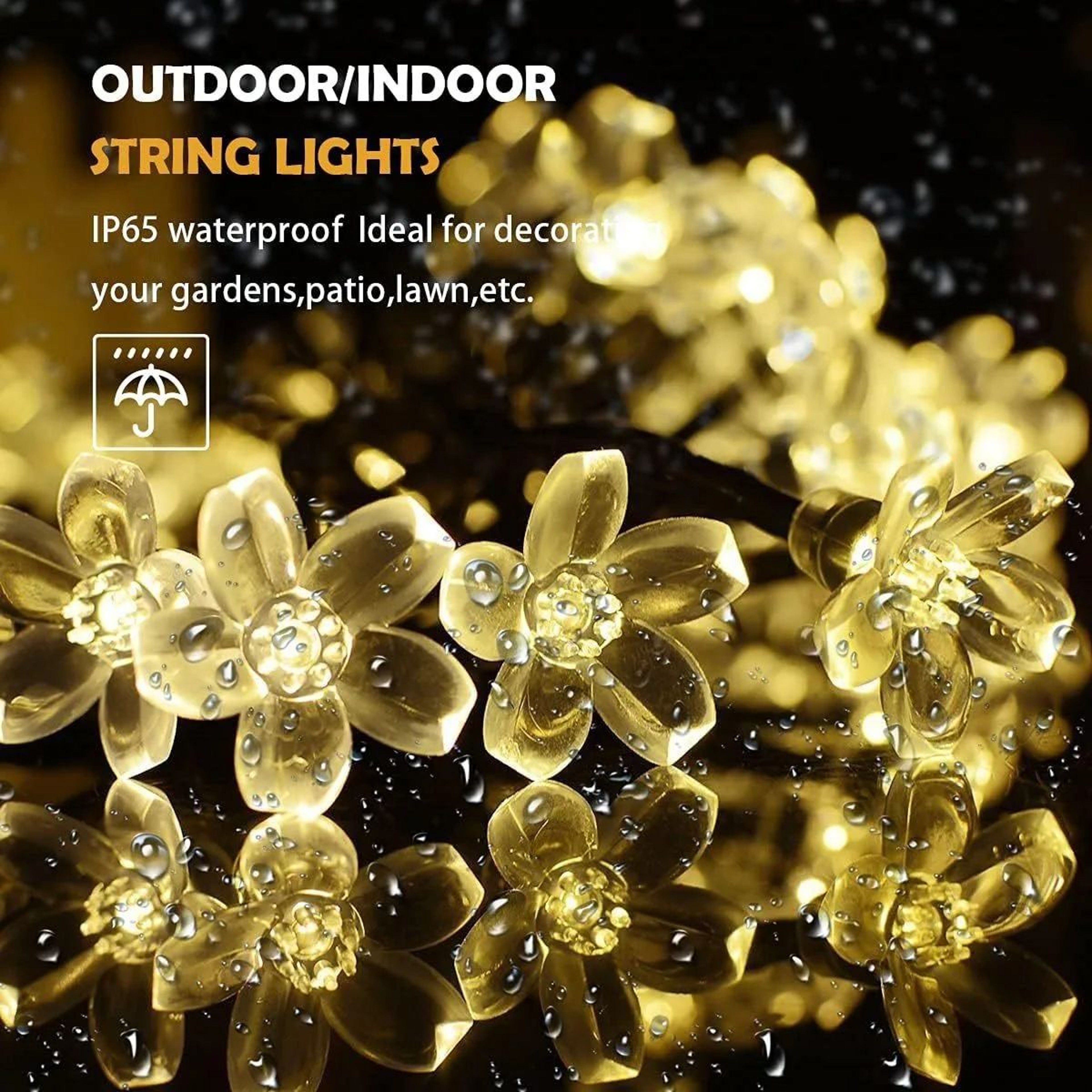 Solar Cherry Blossom String Lights With 8 Lighting Modes 2