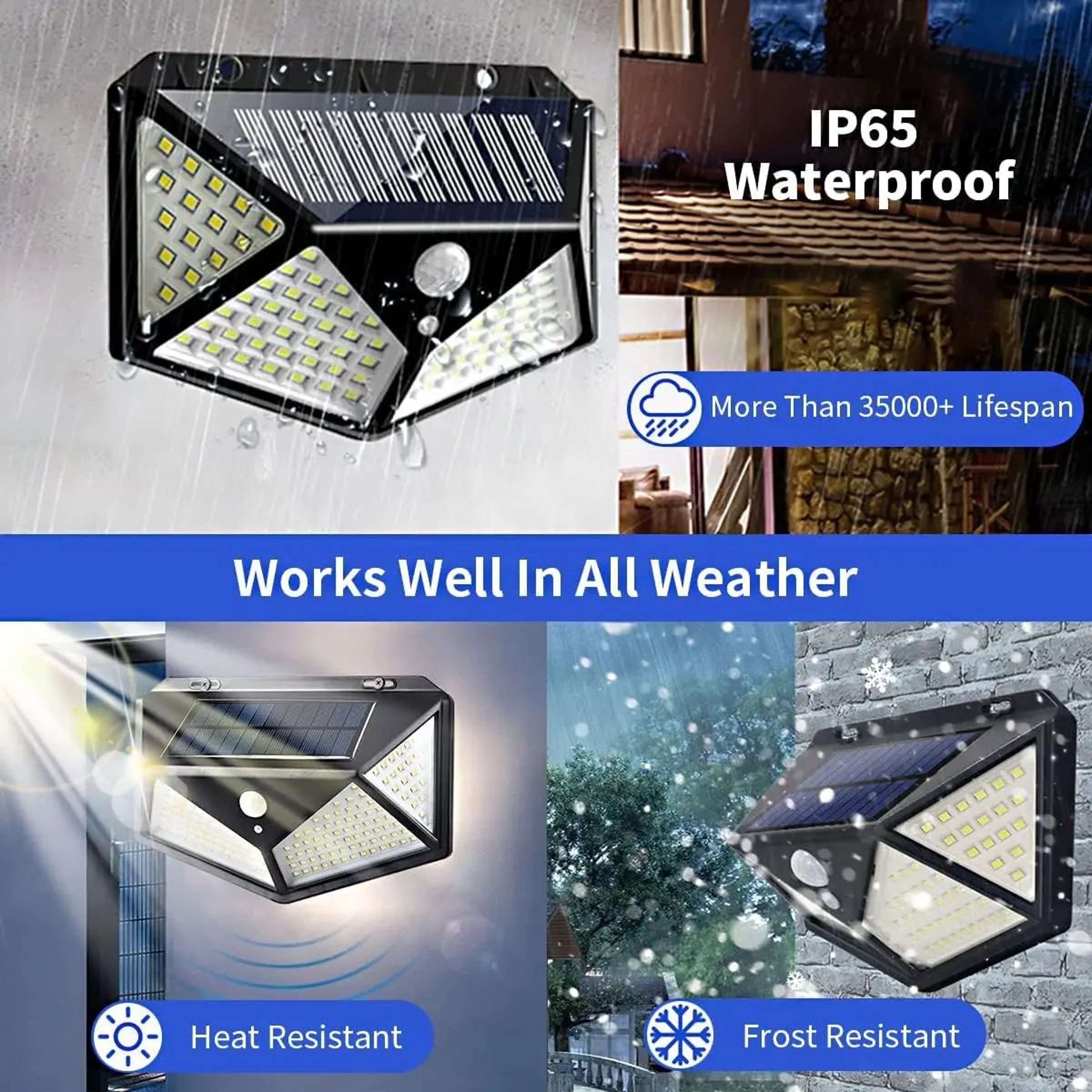 BrightGuard 100 LED Solar Motion Sensor Light Outdoor Waterproof Security Lamp 2