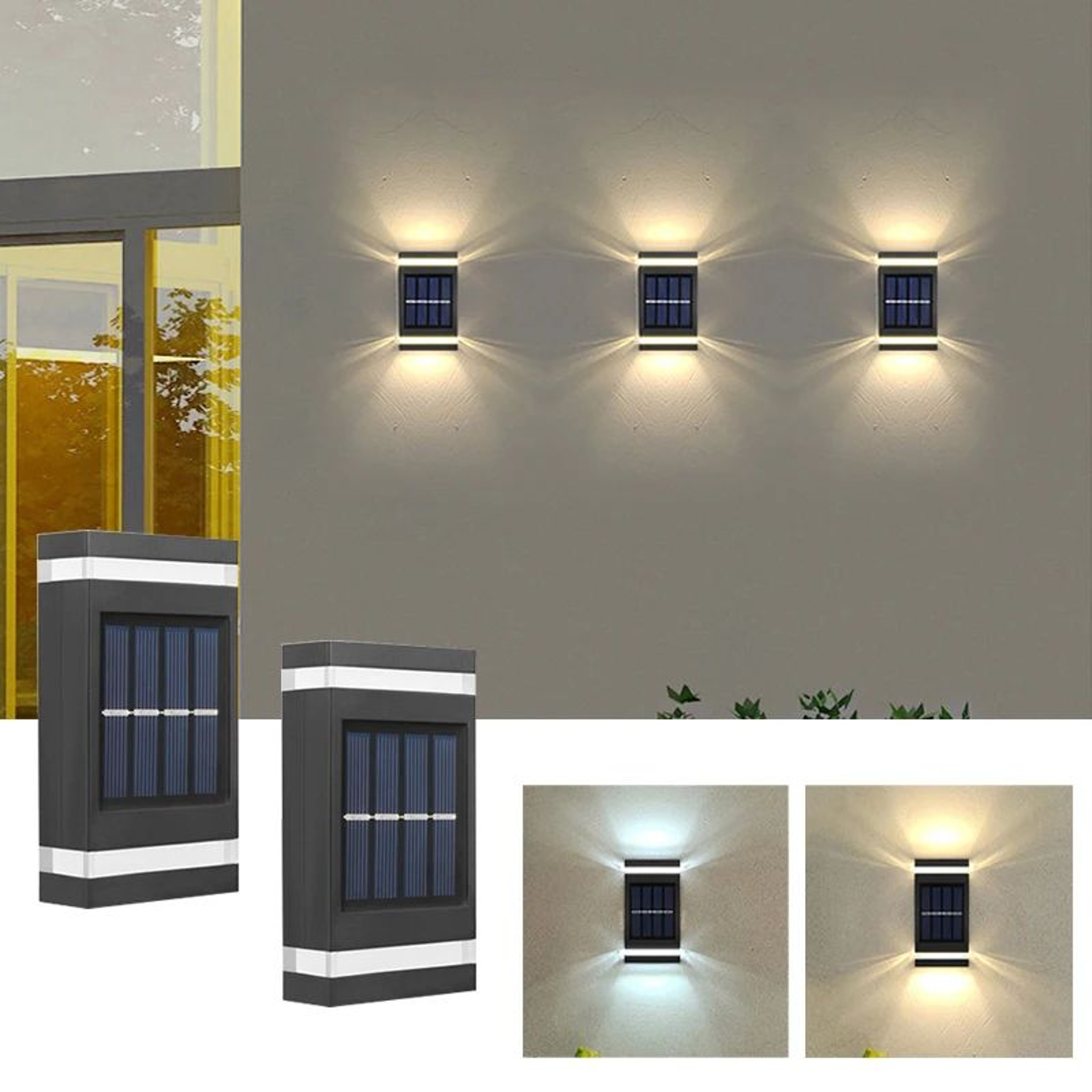 LumaRise Solar Up Down Wall Light  Waterproof Outdoor LED Sconce 0