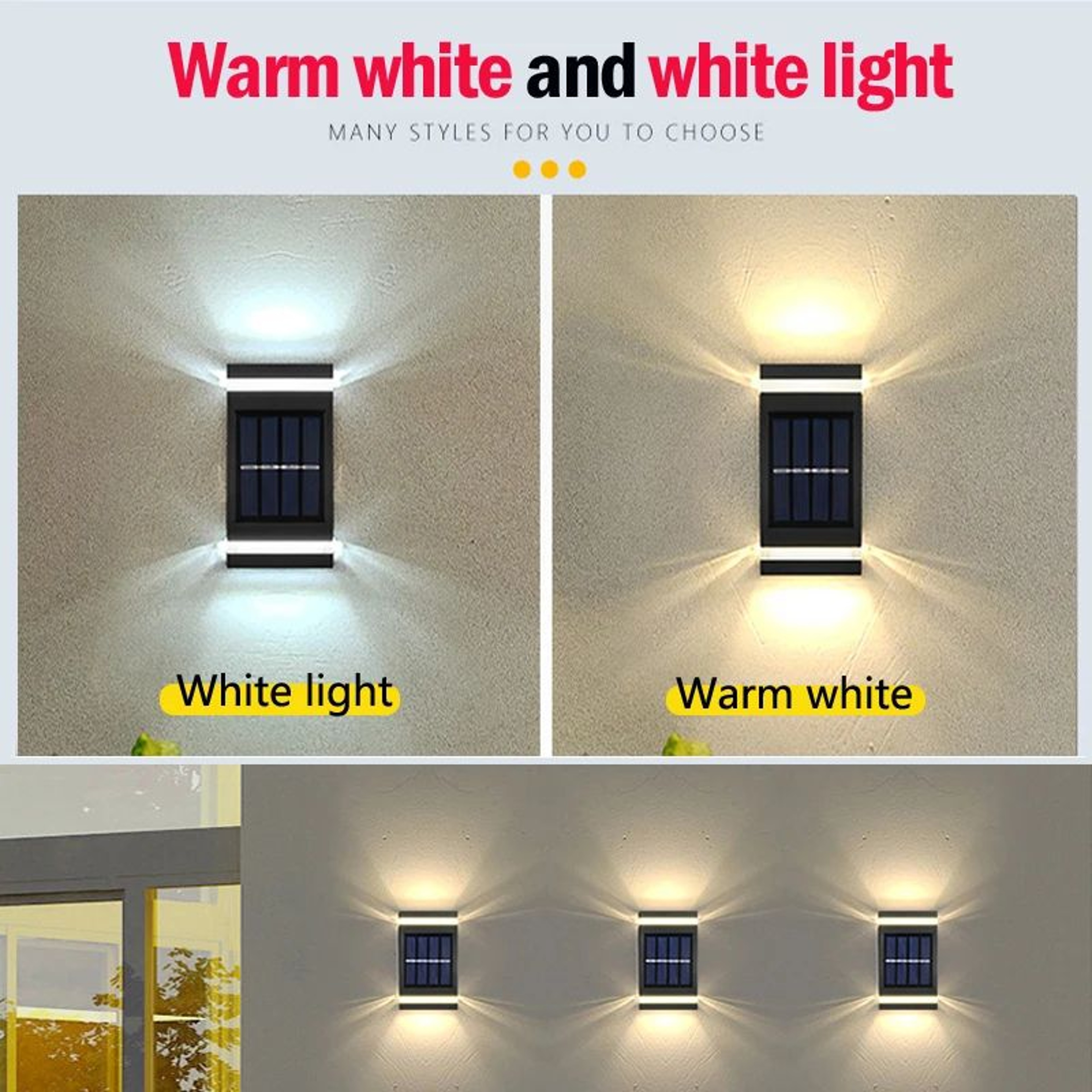 LumaRise Solar Up Down Wall Light  Waterproof Outdoor LED Sconce 3