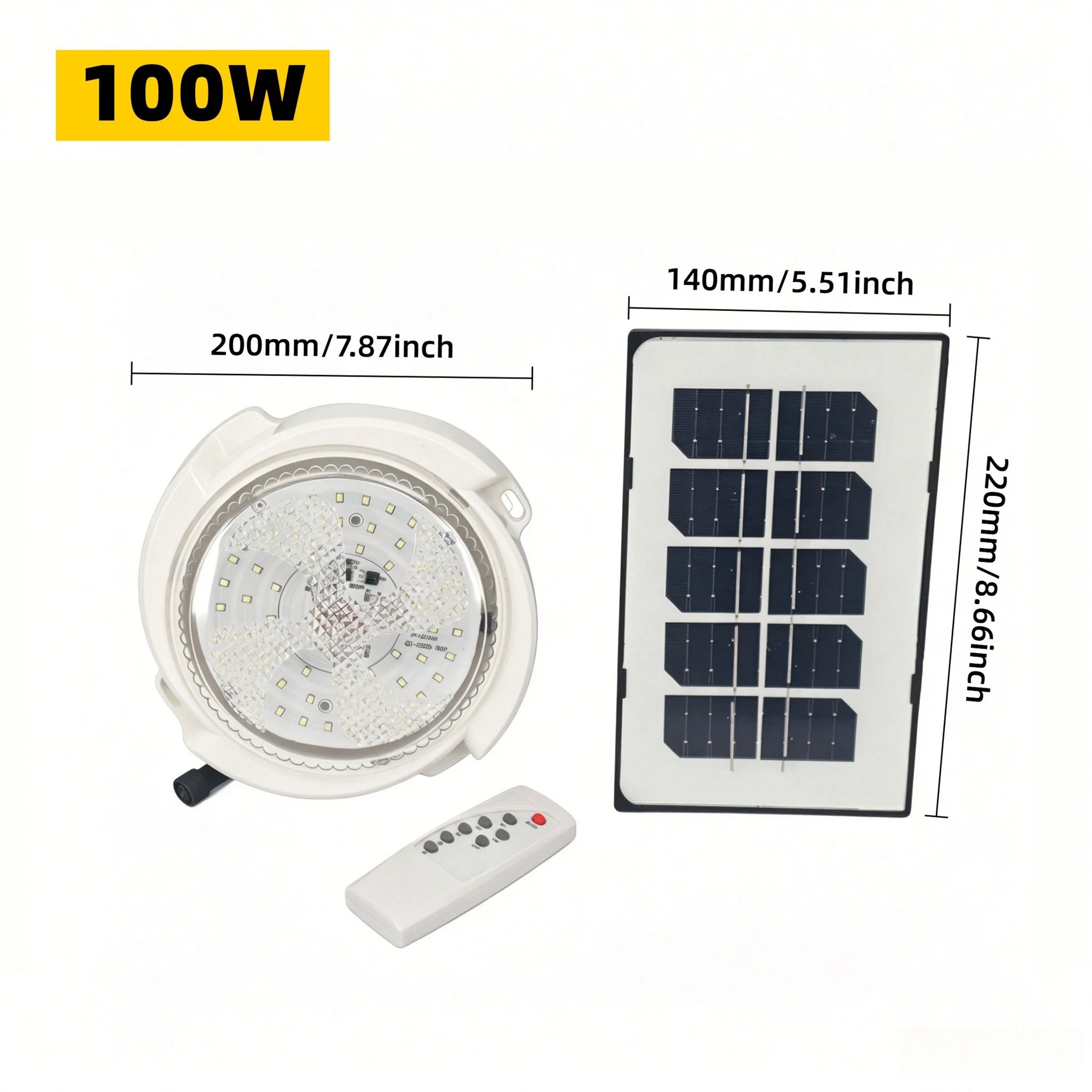 SunHaven 500W Solar LED Ceiling Light With Remote Control 6