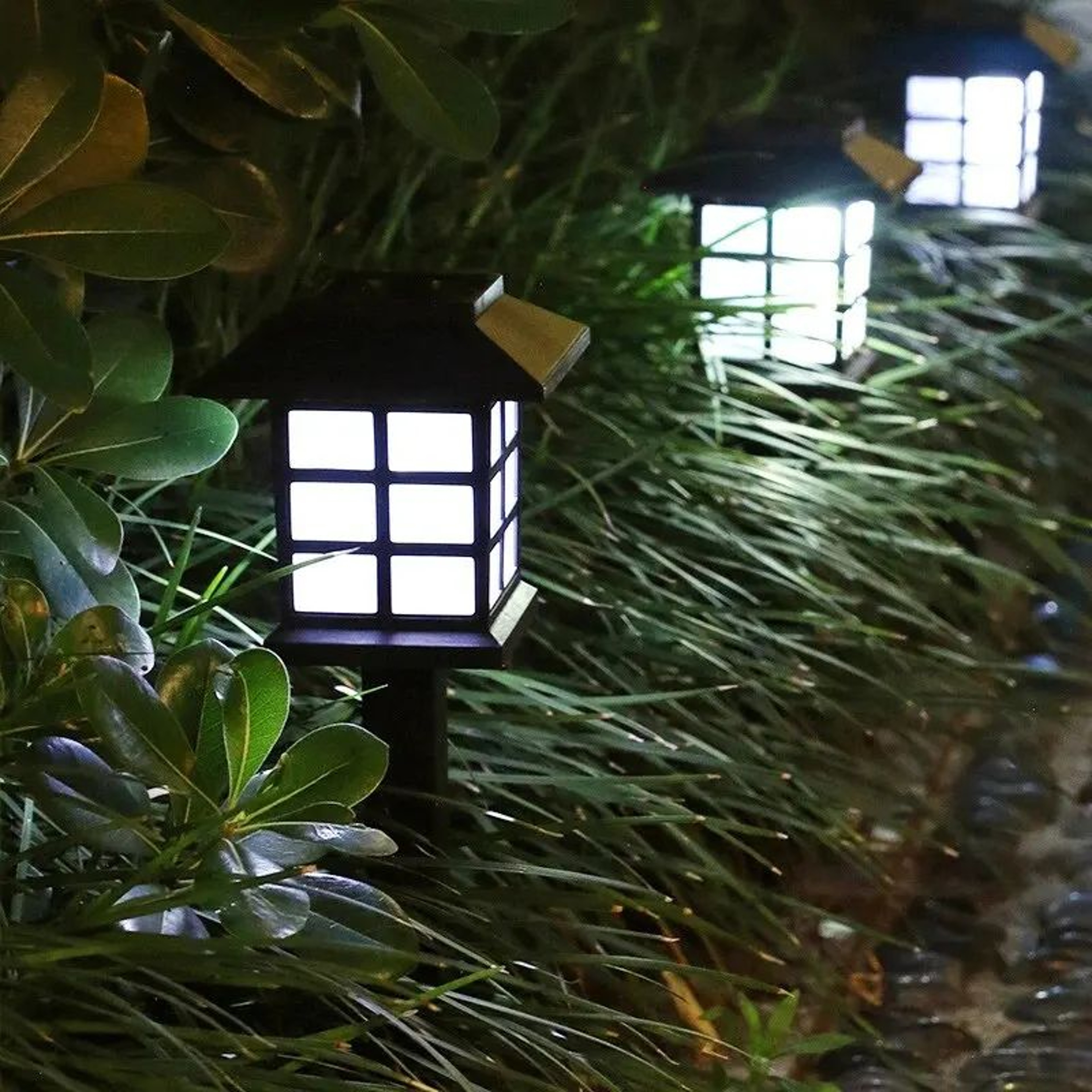 SolarGlow Waterproof Solar Pathway Lights 2Pack For Gardens And Walkways 0
