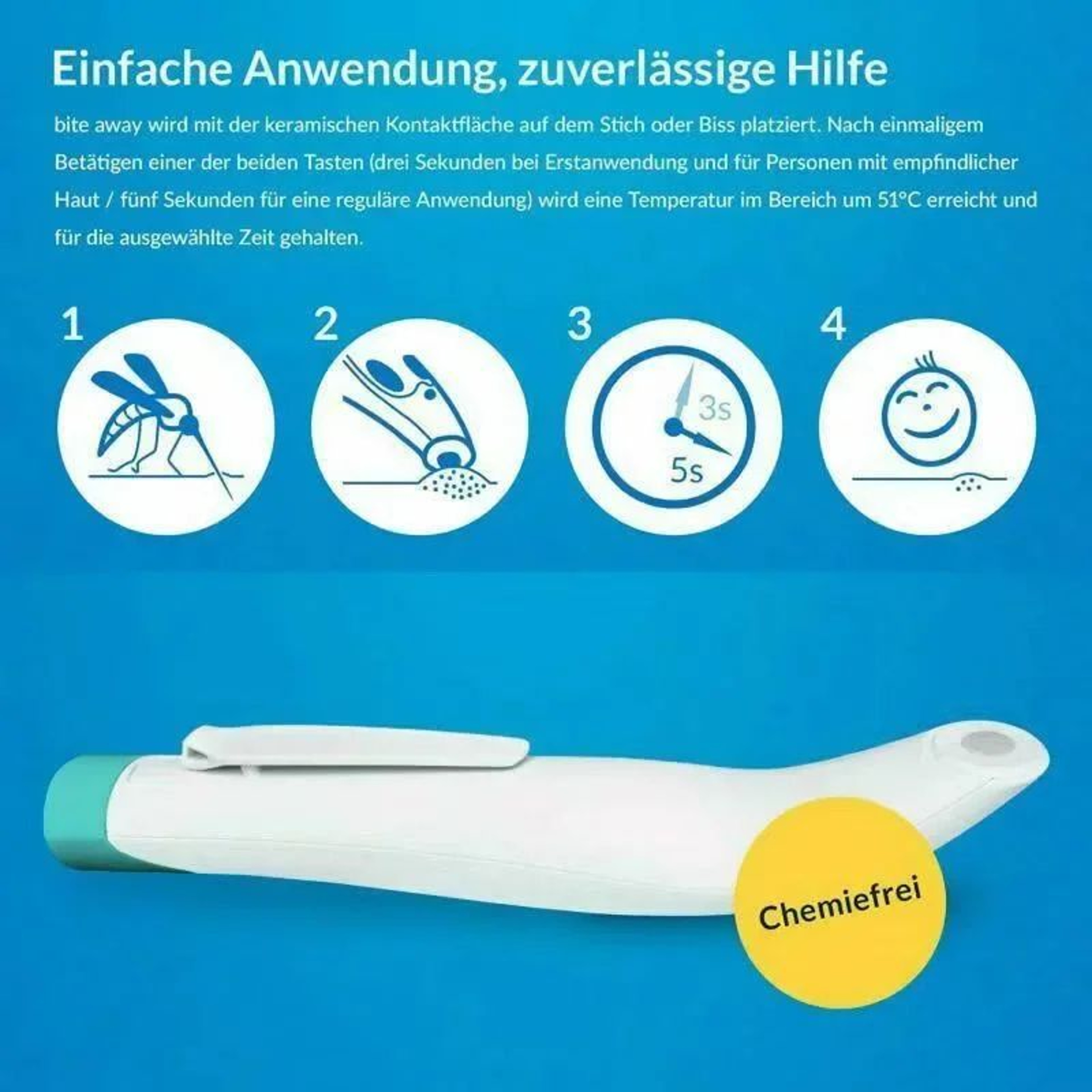QuickRelief Mosquito Bite Relief Pen Portable Electronic Itch Relief Device 5