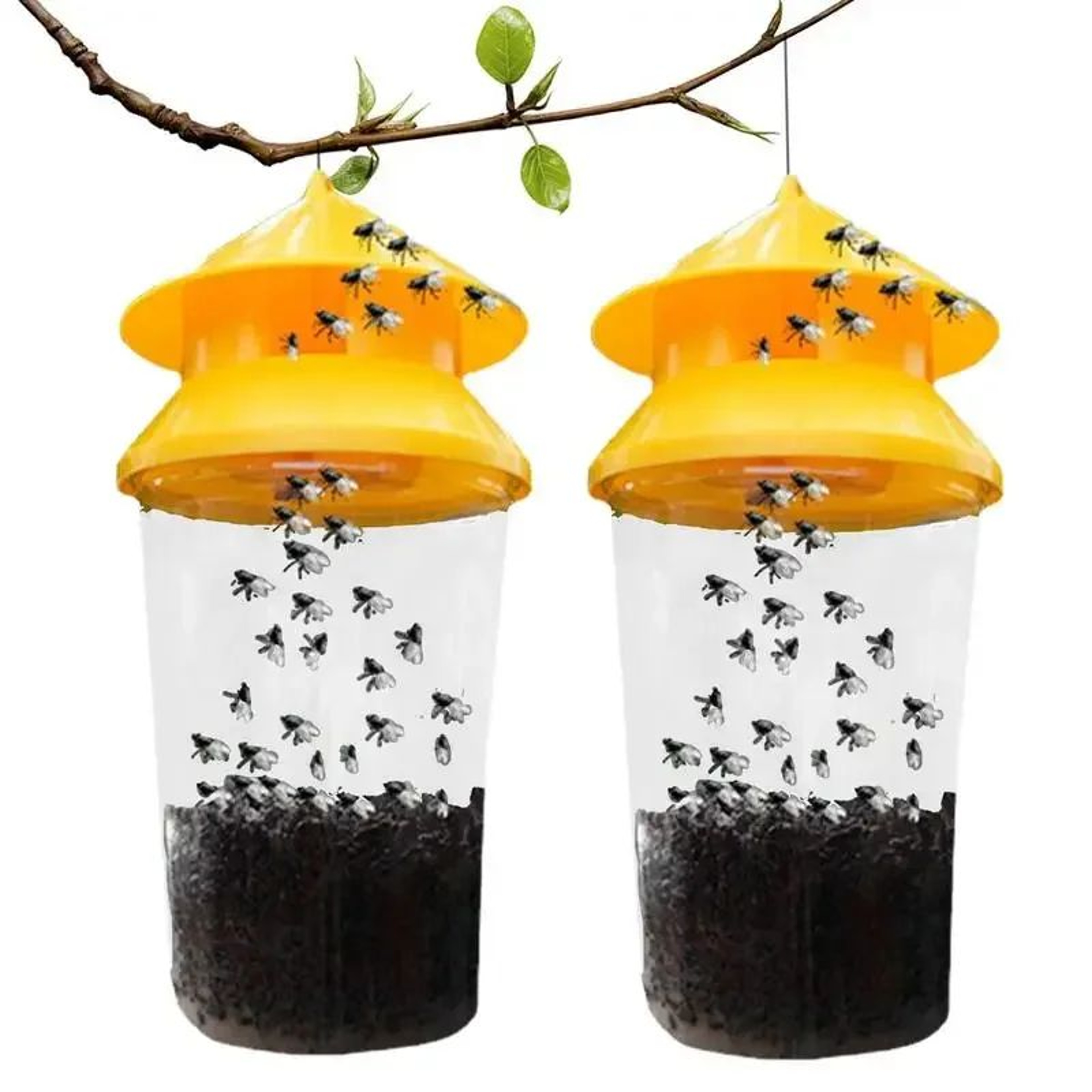 2Pack Reusable Outdoor Fly Traps With Bait Containers For Barns Farms  Gardens 0