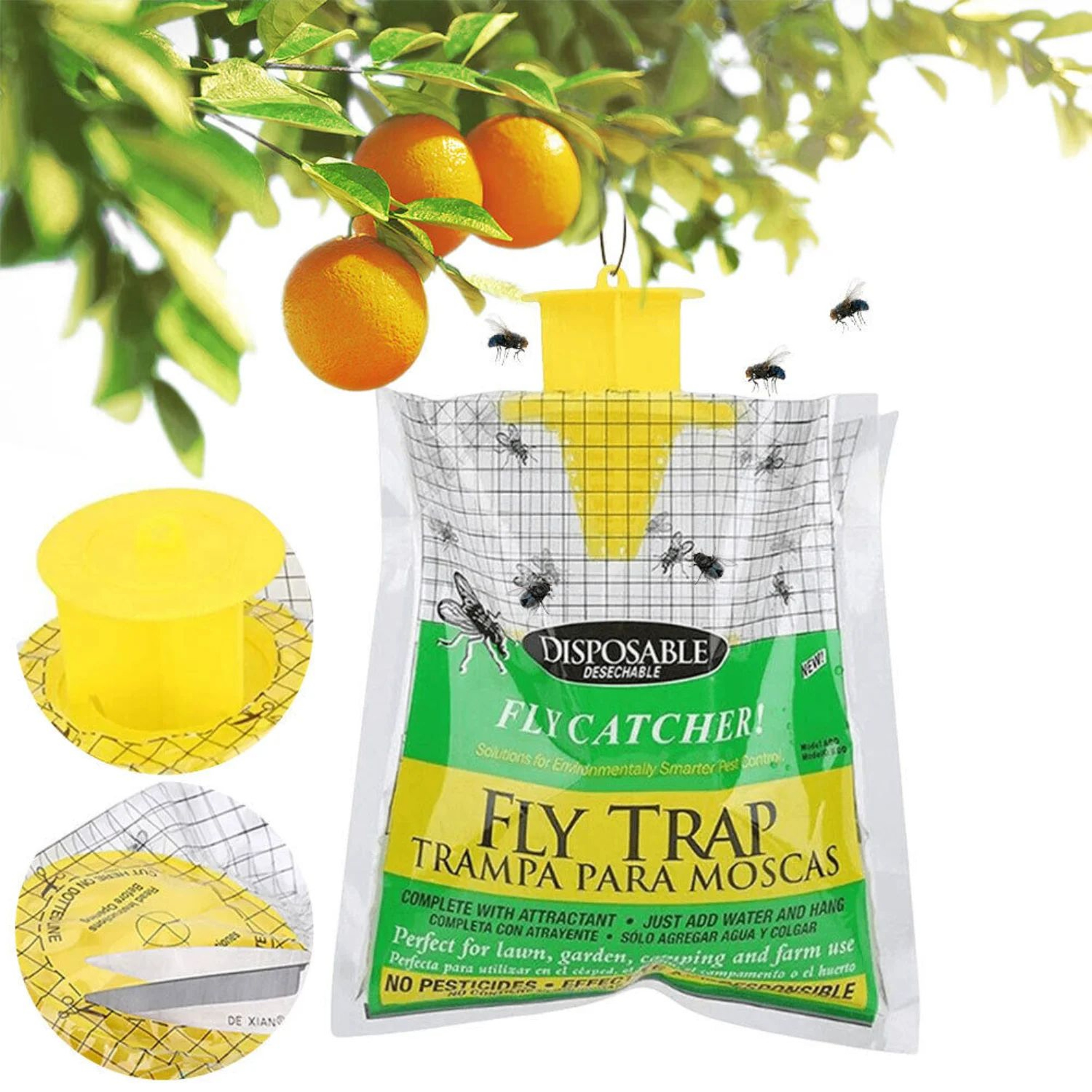 ClearGuard Hanging Fly Trap Bags  Disposable Fly Trap For Outdoor Pest Control 1