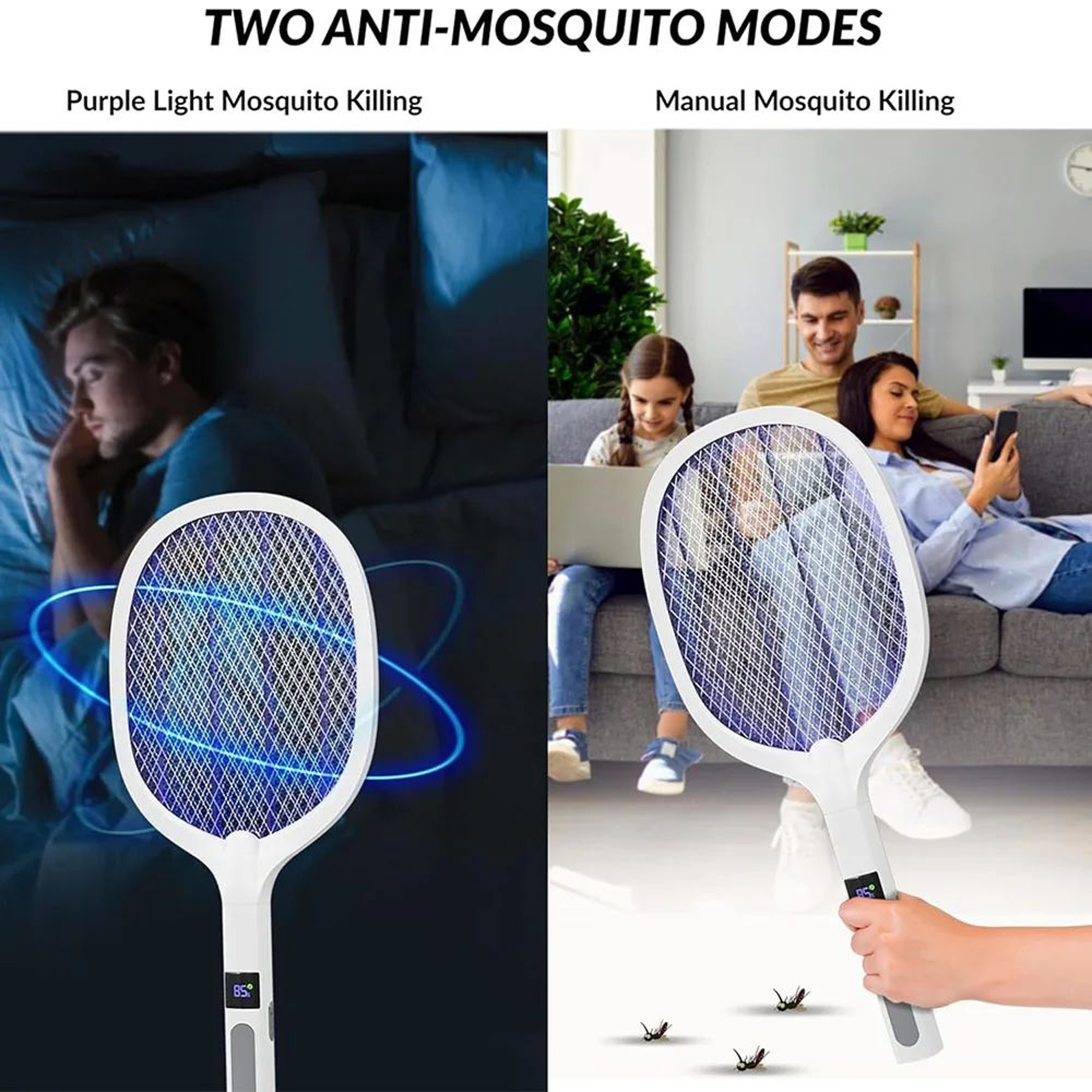 4000V Electric Fly Swatter Rechargeable Bug Zapper With Auto Mode 1