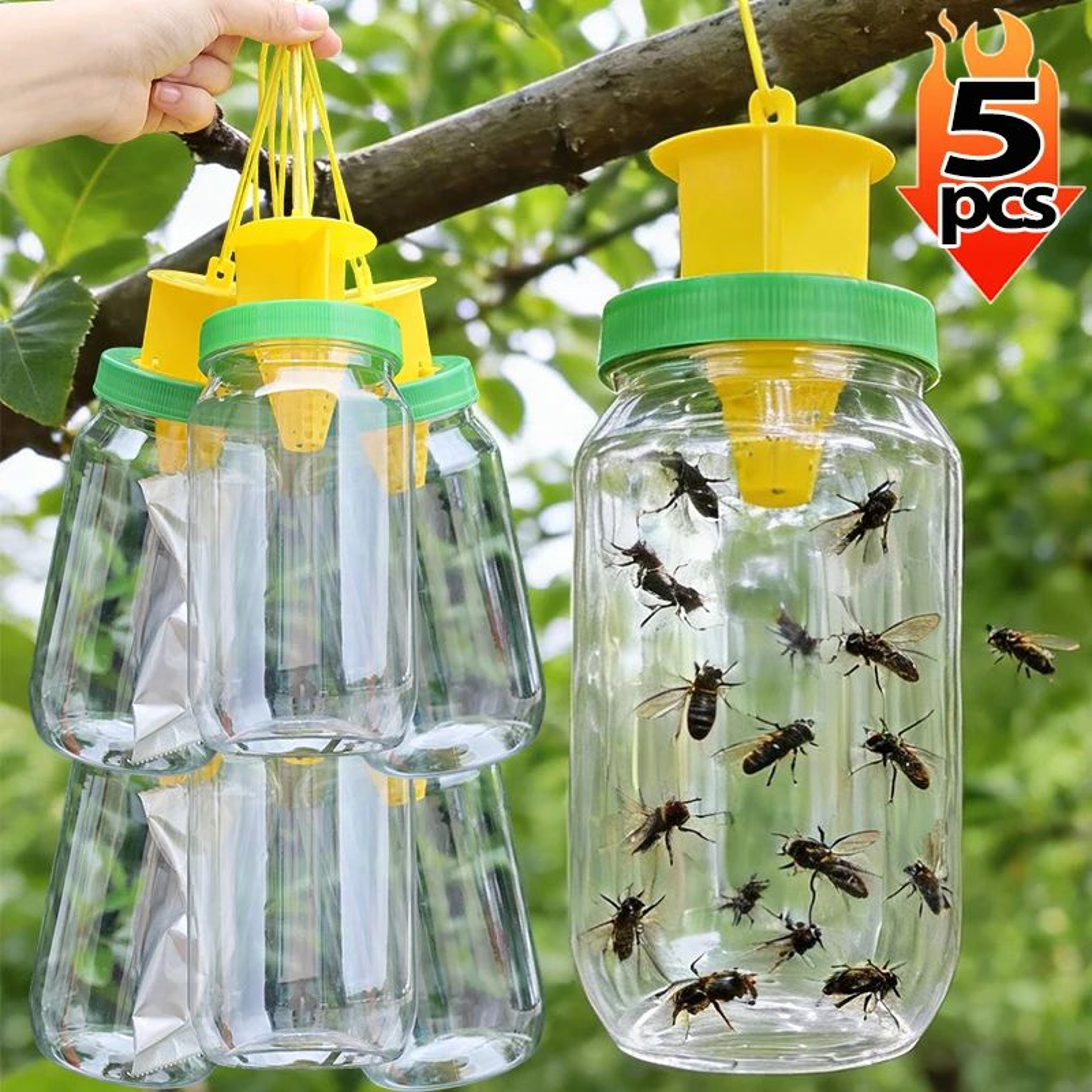 ClearGuard 800ml Reusable Outdoor Fly Trap Bottle 0