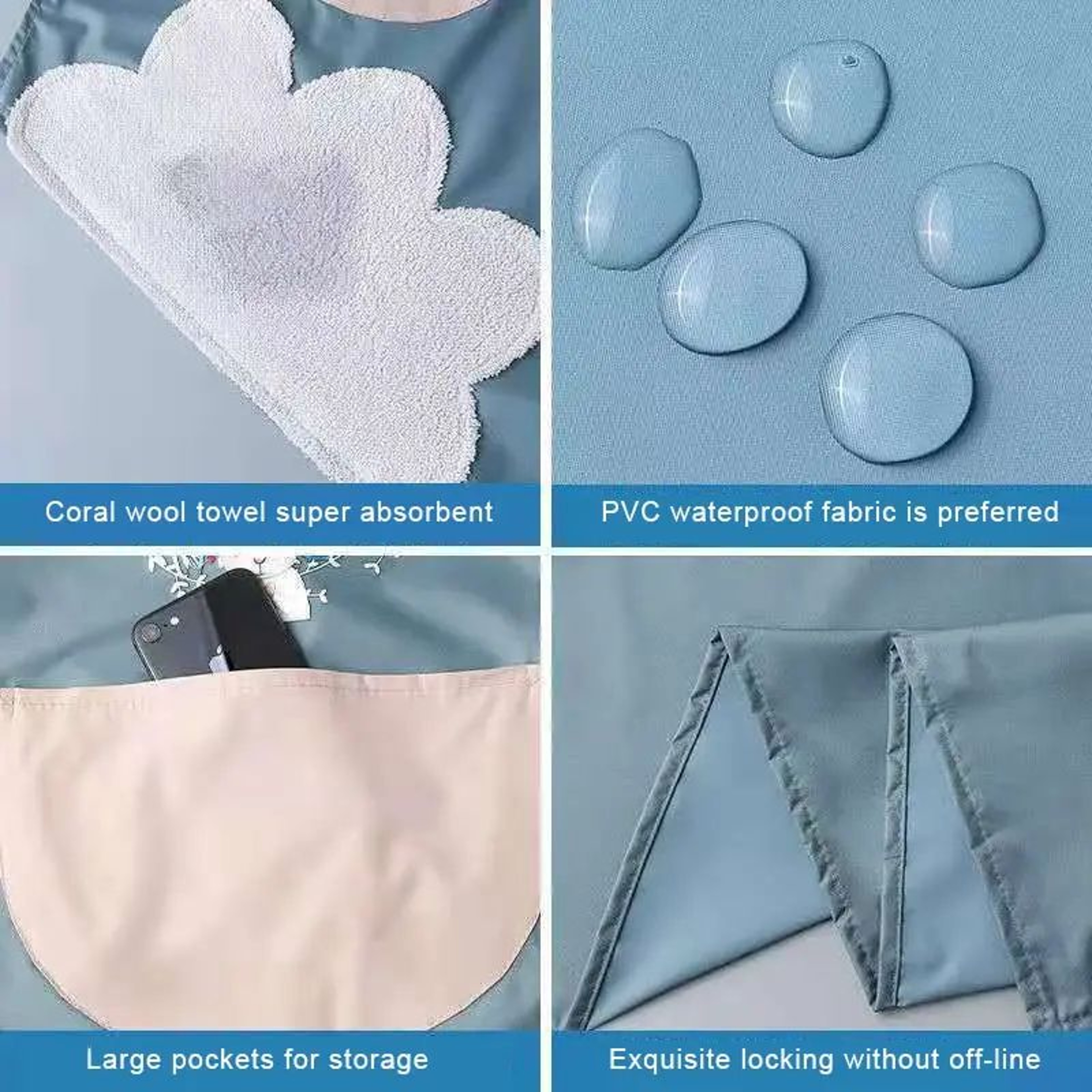 CleanHands Waterproof Kitchen Apron With HandWiping Panels 3