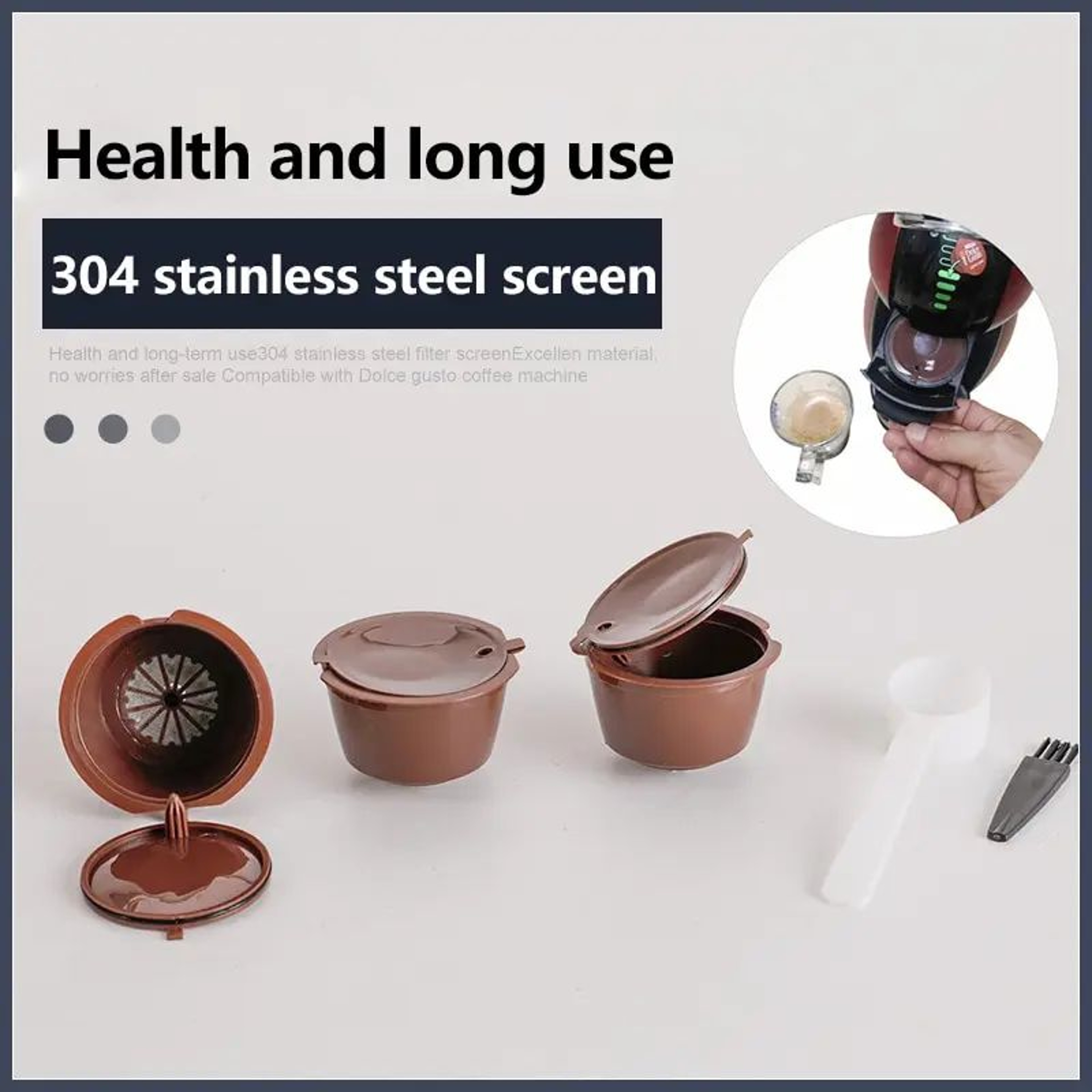 BrewBetter 6Piece Reusable Coffee Capsules For Dolce Gusto Machines 1