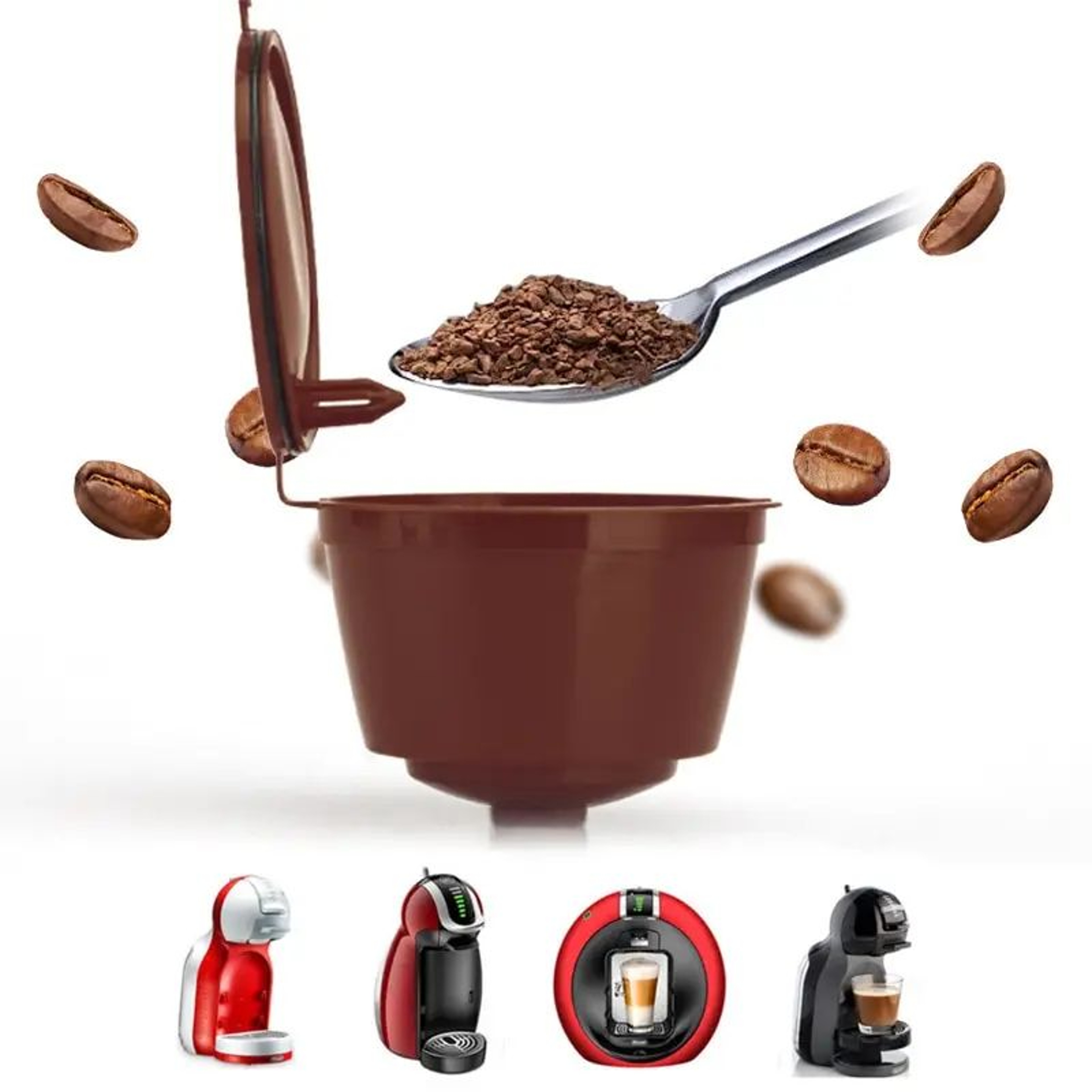 BrewBetter 6Piece Reusable Coffee Capsules For Dolce Gusto Machines 3