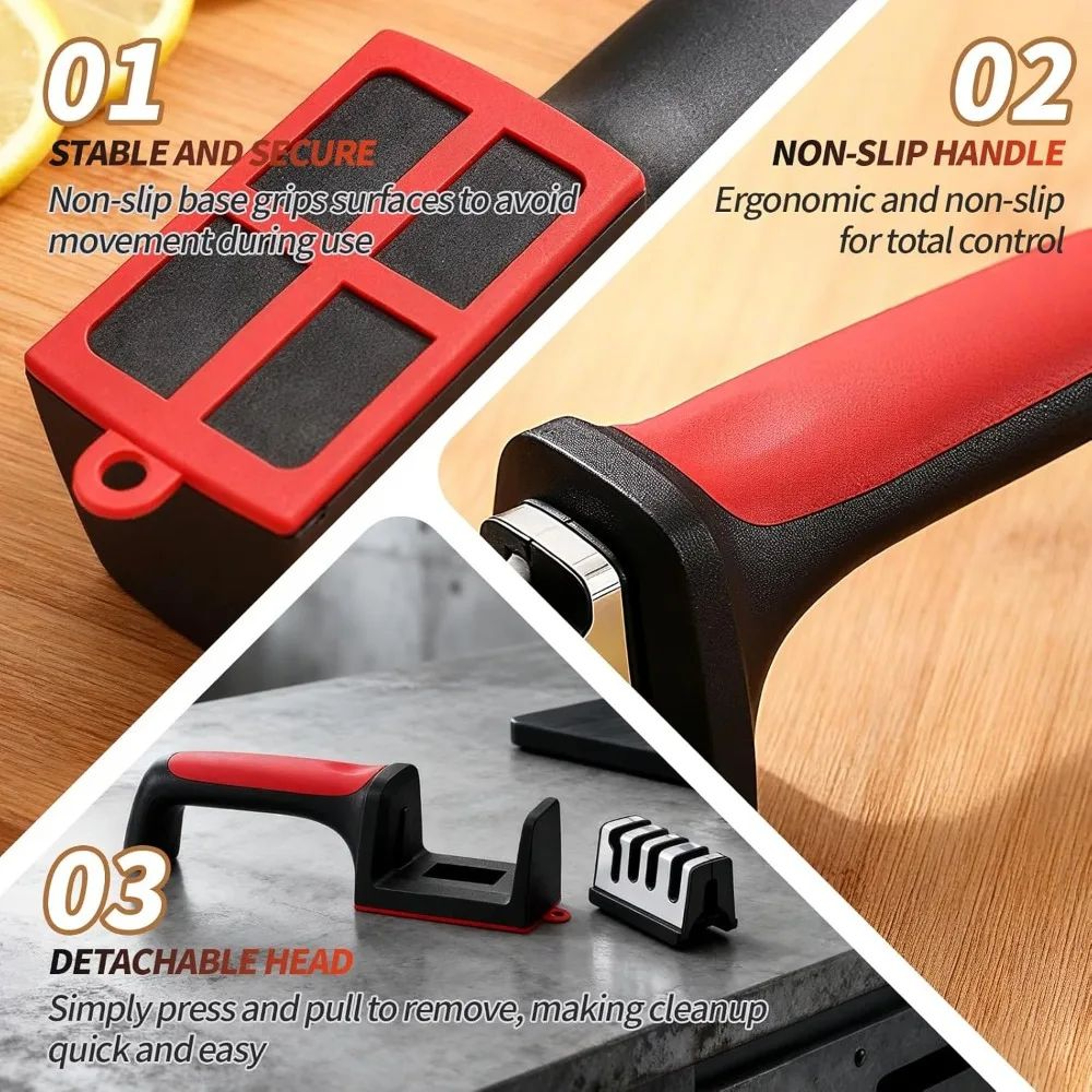 4Stage Knife Sharpener And Scissors Sharpener With Ergonomic Handle 3