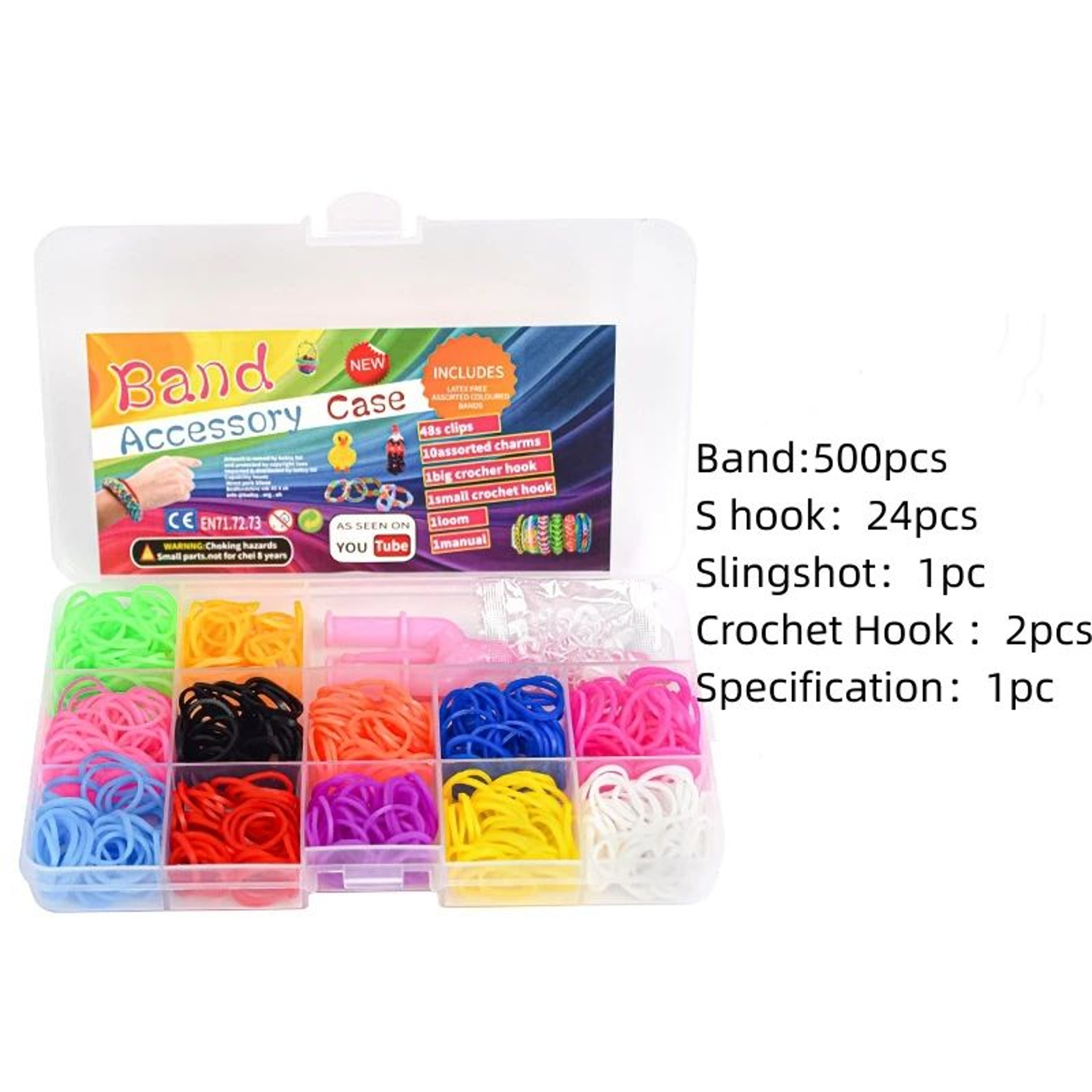 Creative Loom Bracelet Making Kit With Colorful Rubber Bands And Organizer 7
