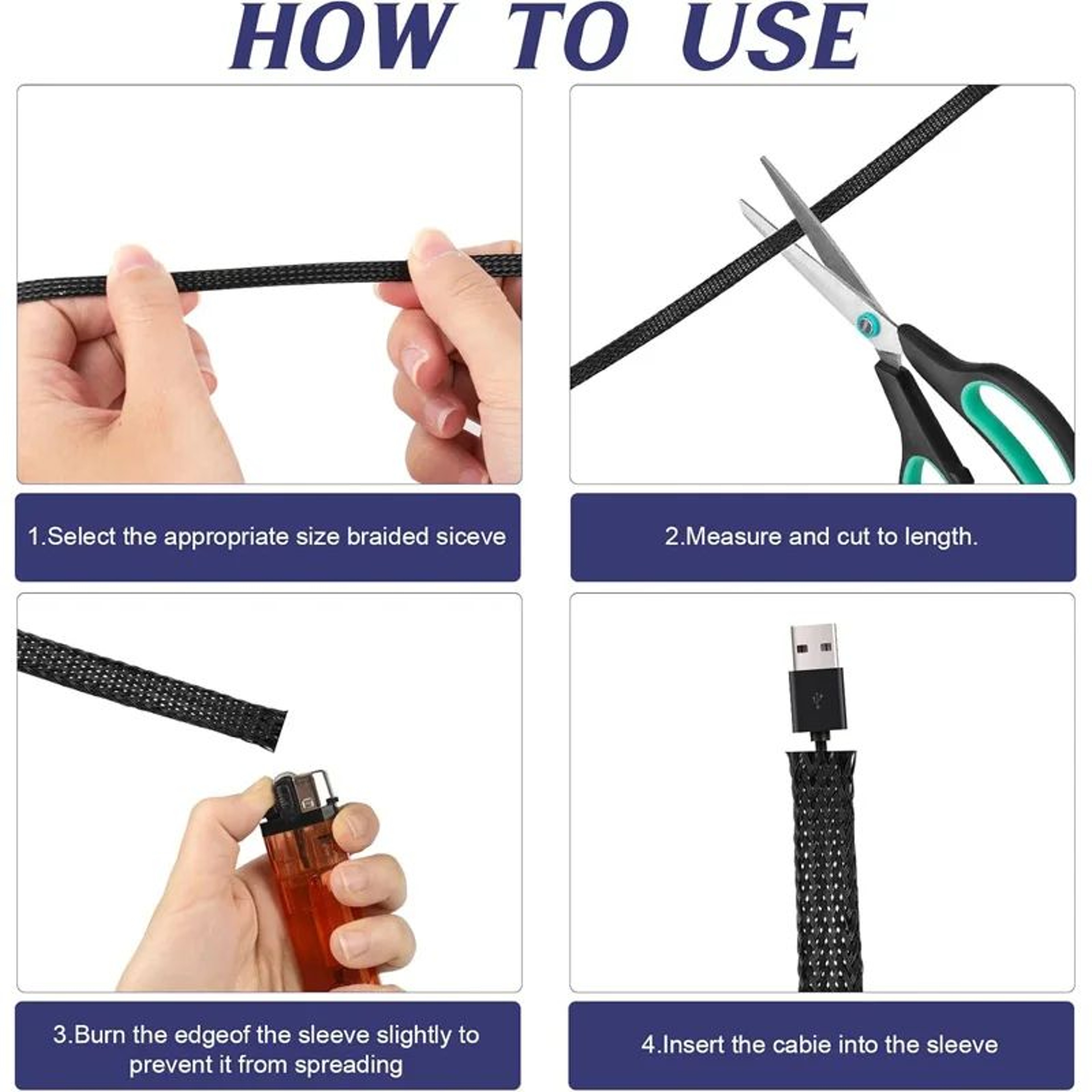 FlexGuard Expandable Braided Cable Sleeve For Clean Cable Management 2