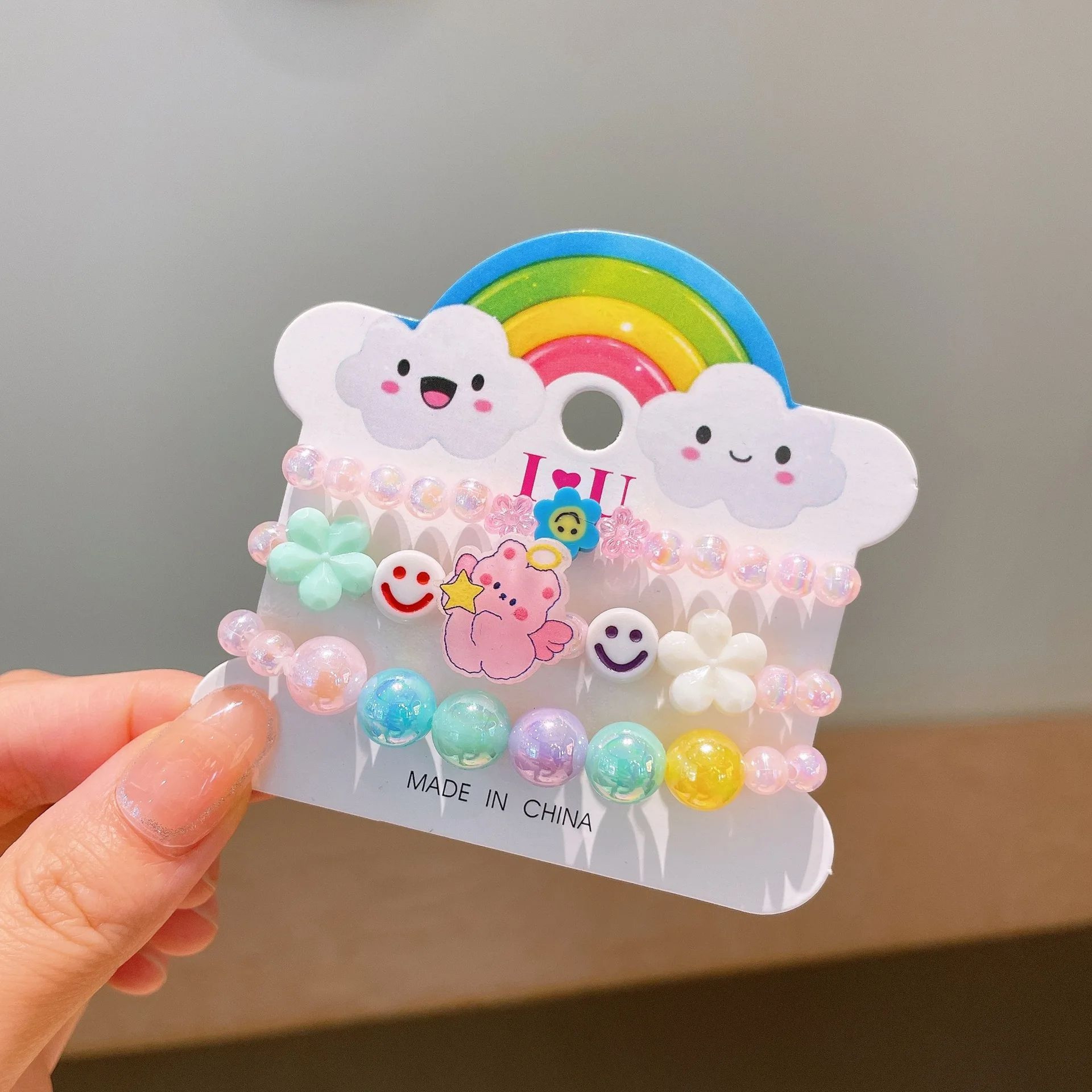 3Piece Colorful Resin Charm Bracelet Set For Girls 13