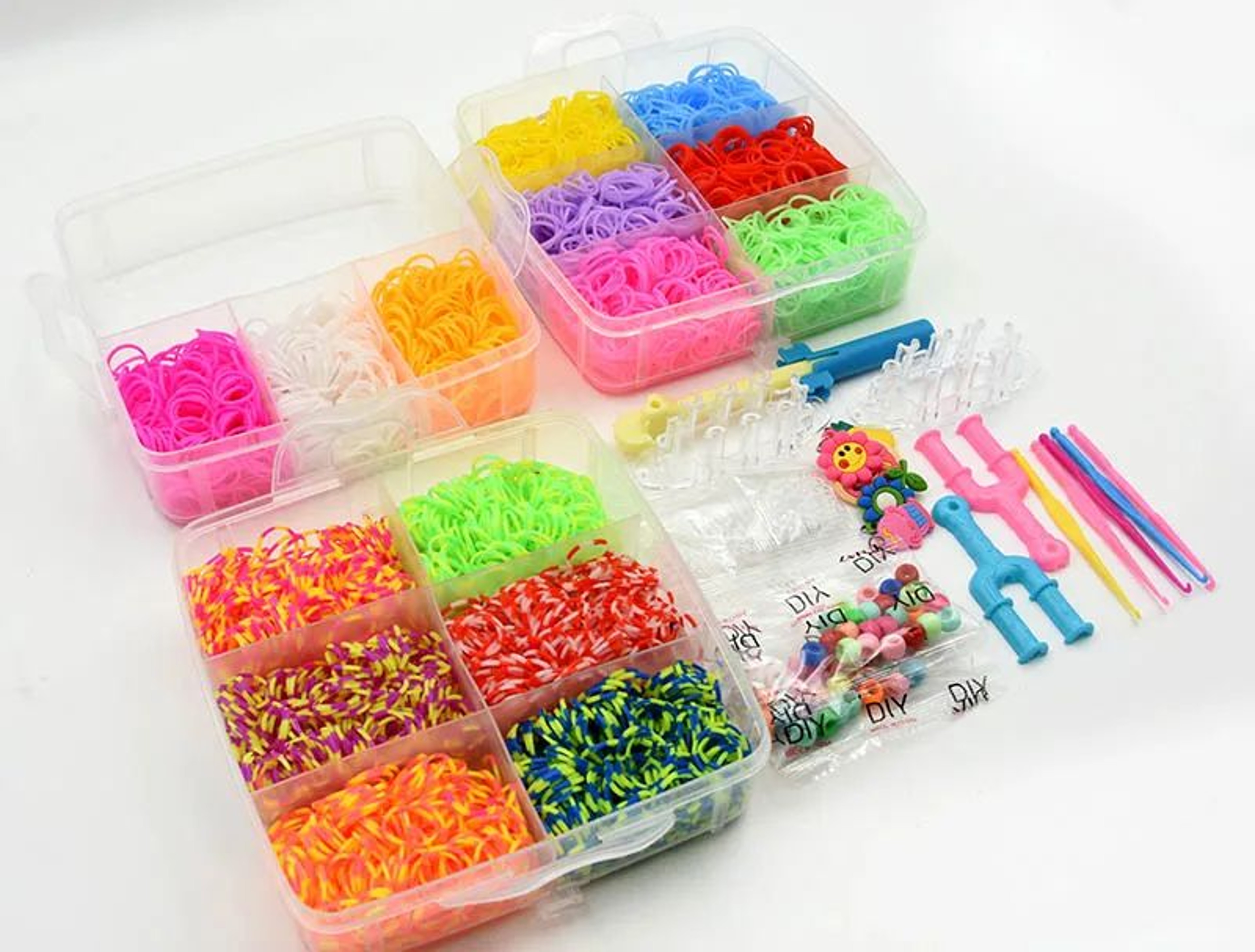 4500Piece Loom Band Bracelet Making Kit With 15 Colors And 3Layer Organizer 3