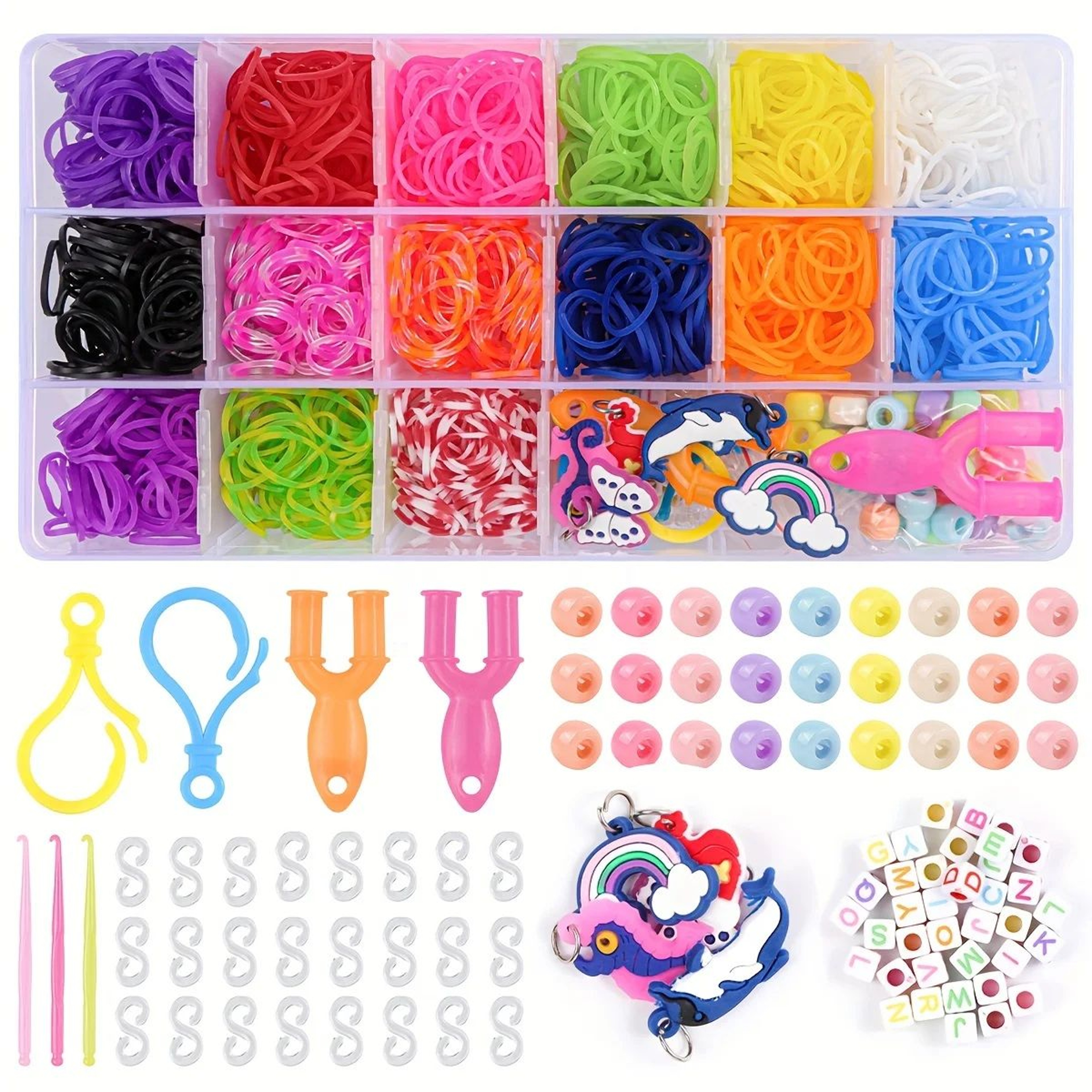 Colorful 122440 Grid Rubber Band Bracelet Making Kit For DIY Crafts 4