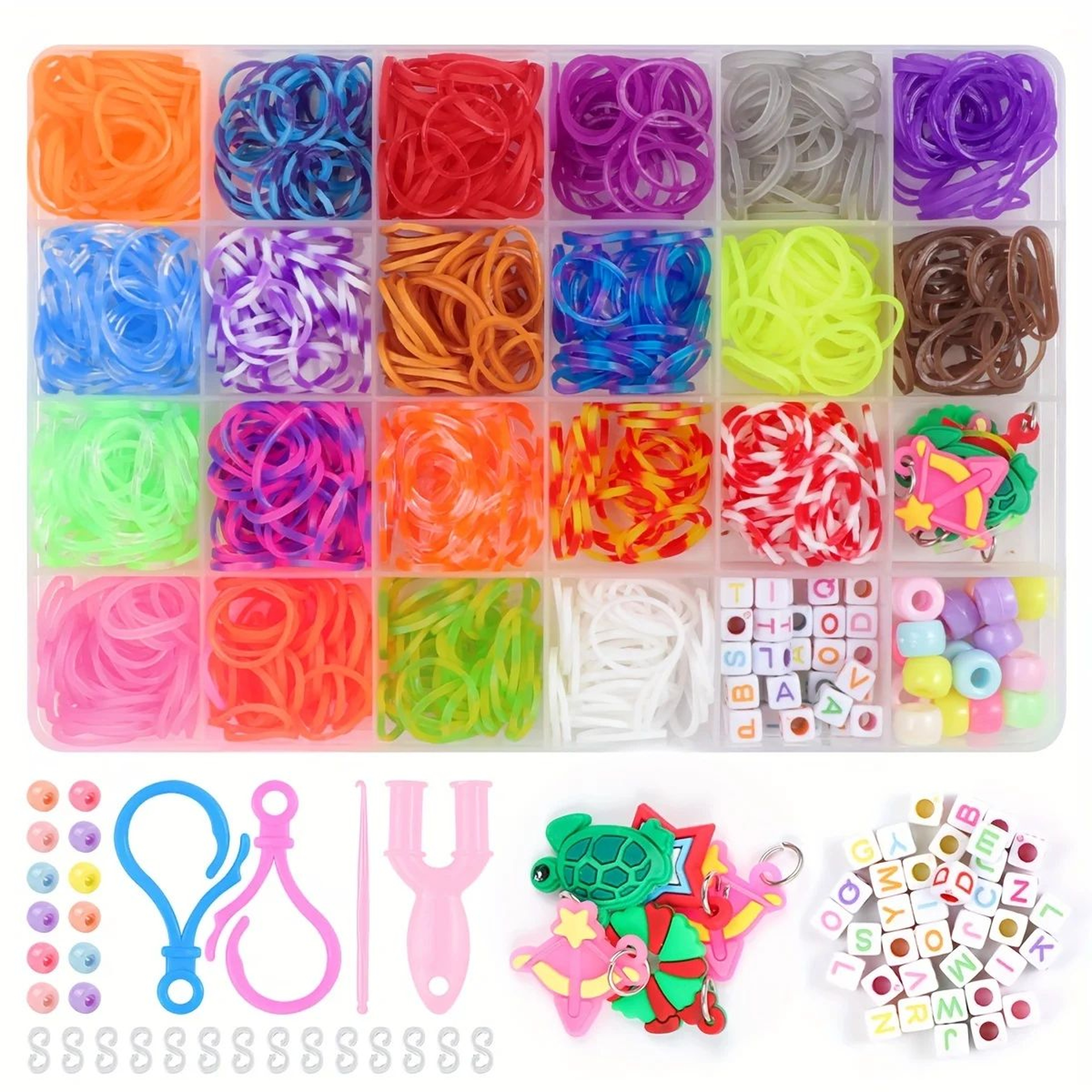 Colorful 122440 Grid Rubber Band Bracelet Making Kit For DIY Crafts 5