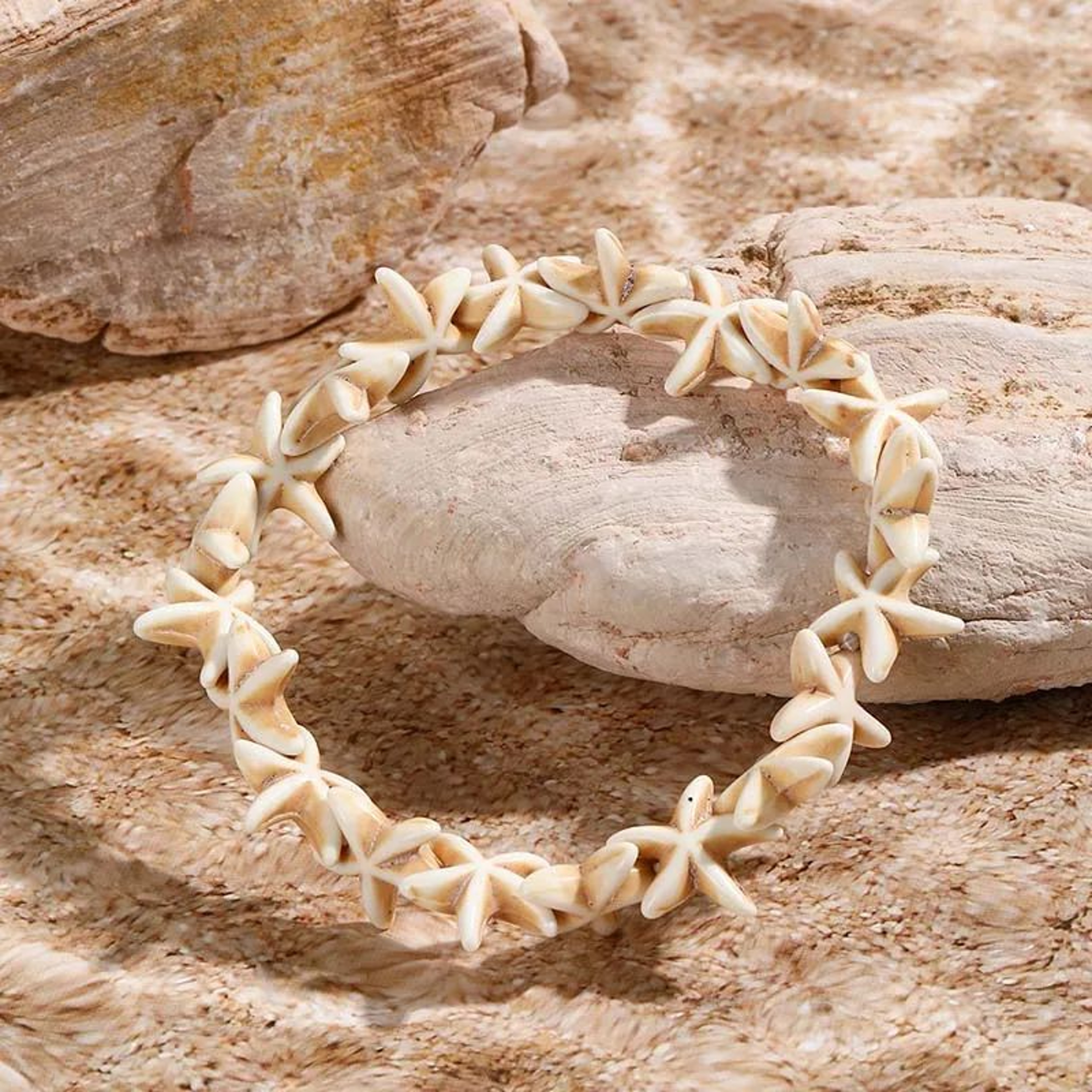Boho Shell Starfish Turtle Woven Beach Bracelet 6
