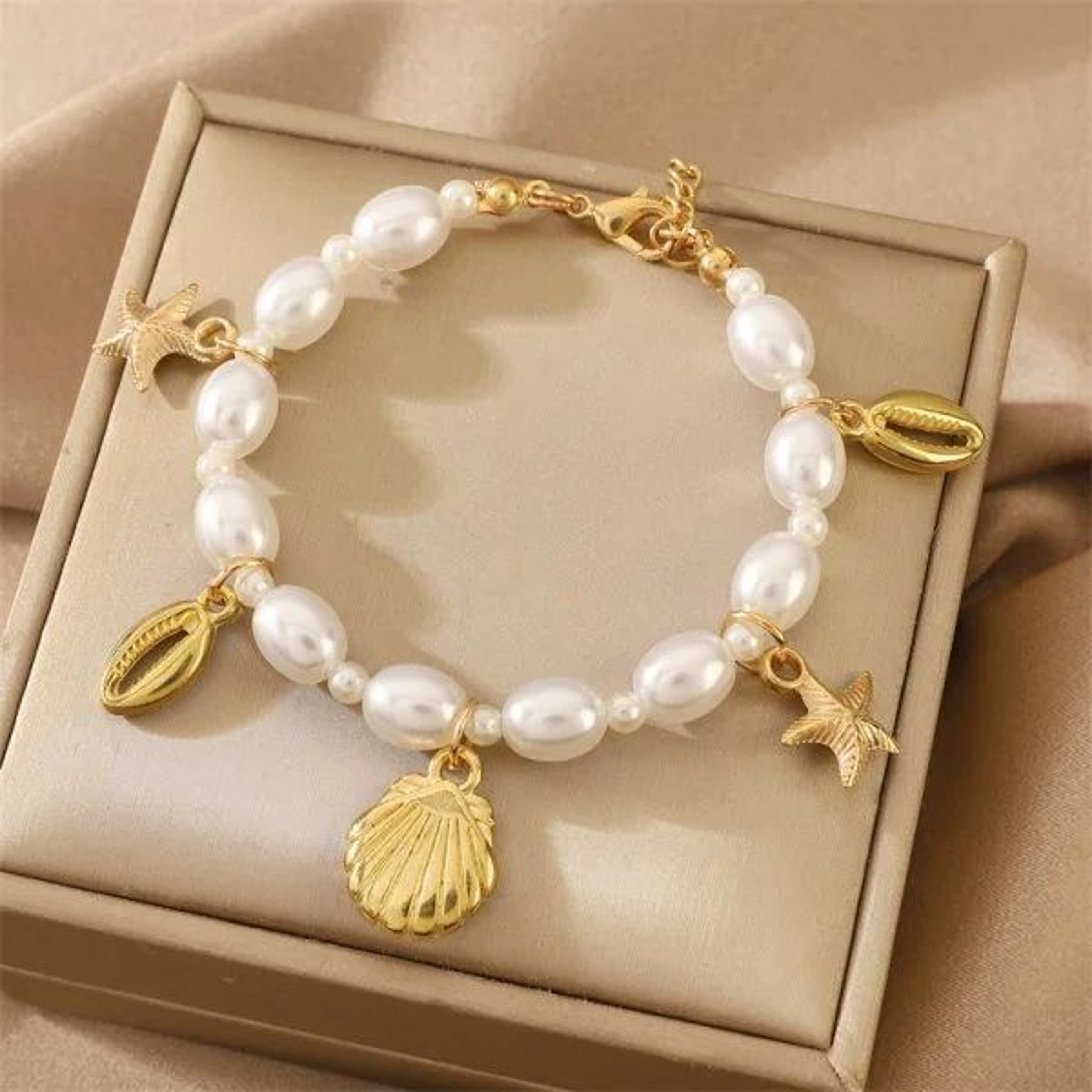 Boho Shell Starfish Turtle Woven Beach Bracelet 9