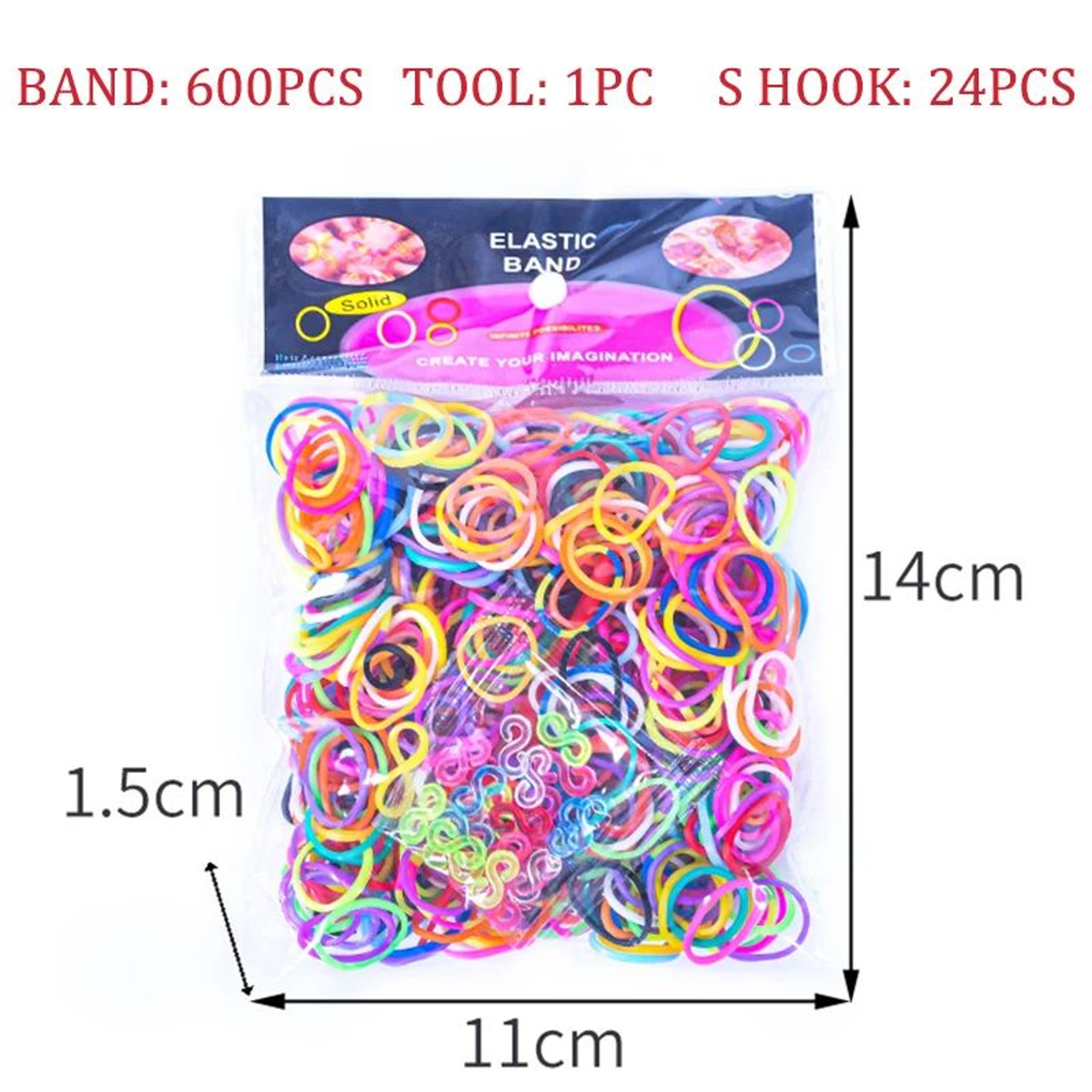 600PCS Colorful Loom Bands Bracelet Making Kit For DIY Jewelry Crafts 5