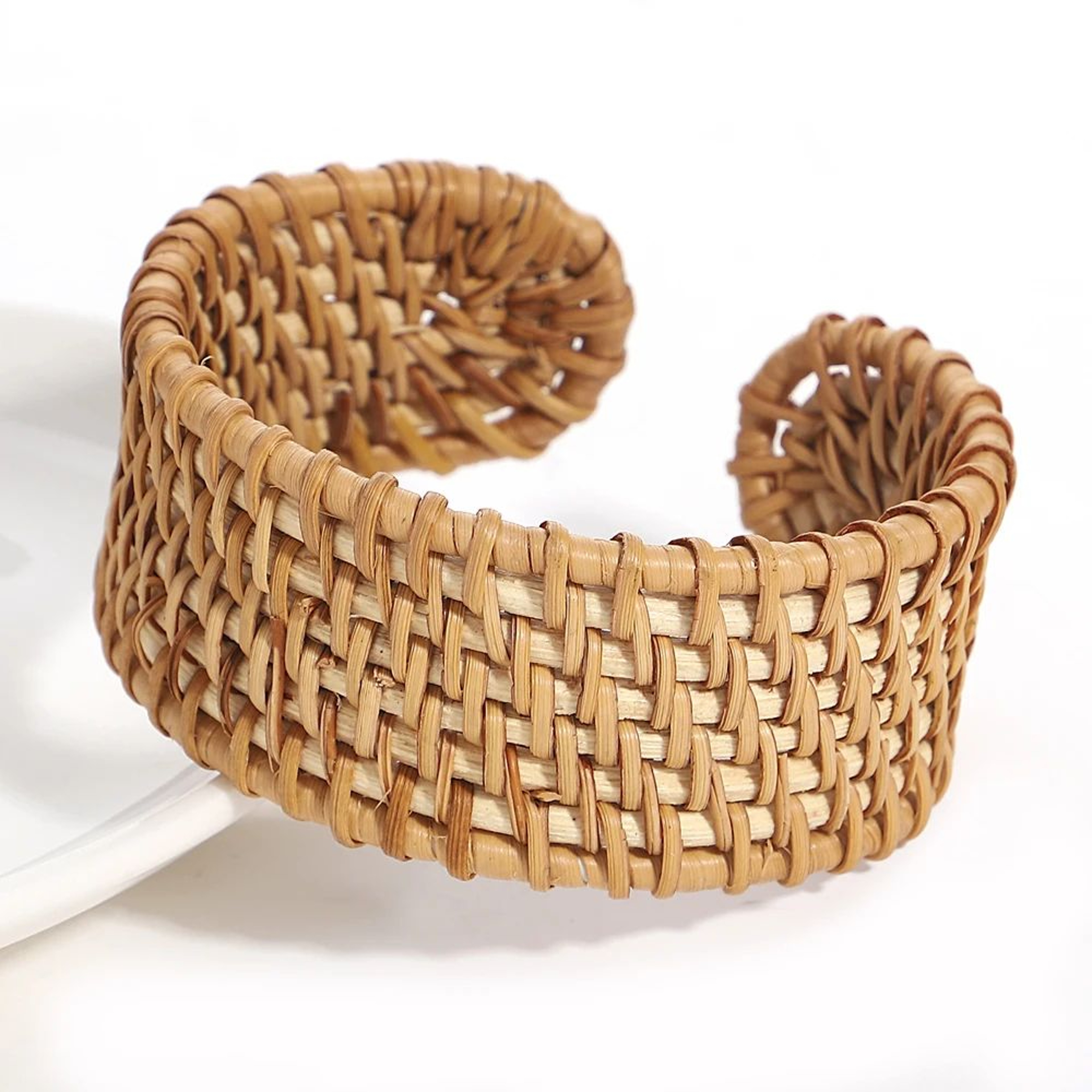 Handmade Woven Rattan Bracelet Chunky Boho Beach Bangle 7