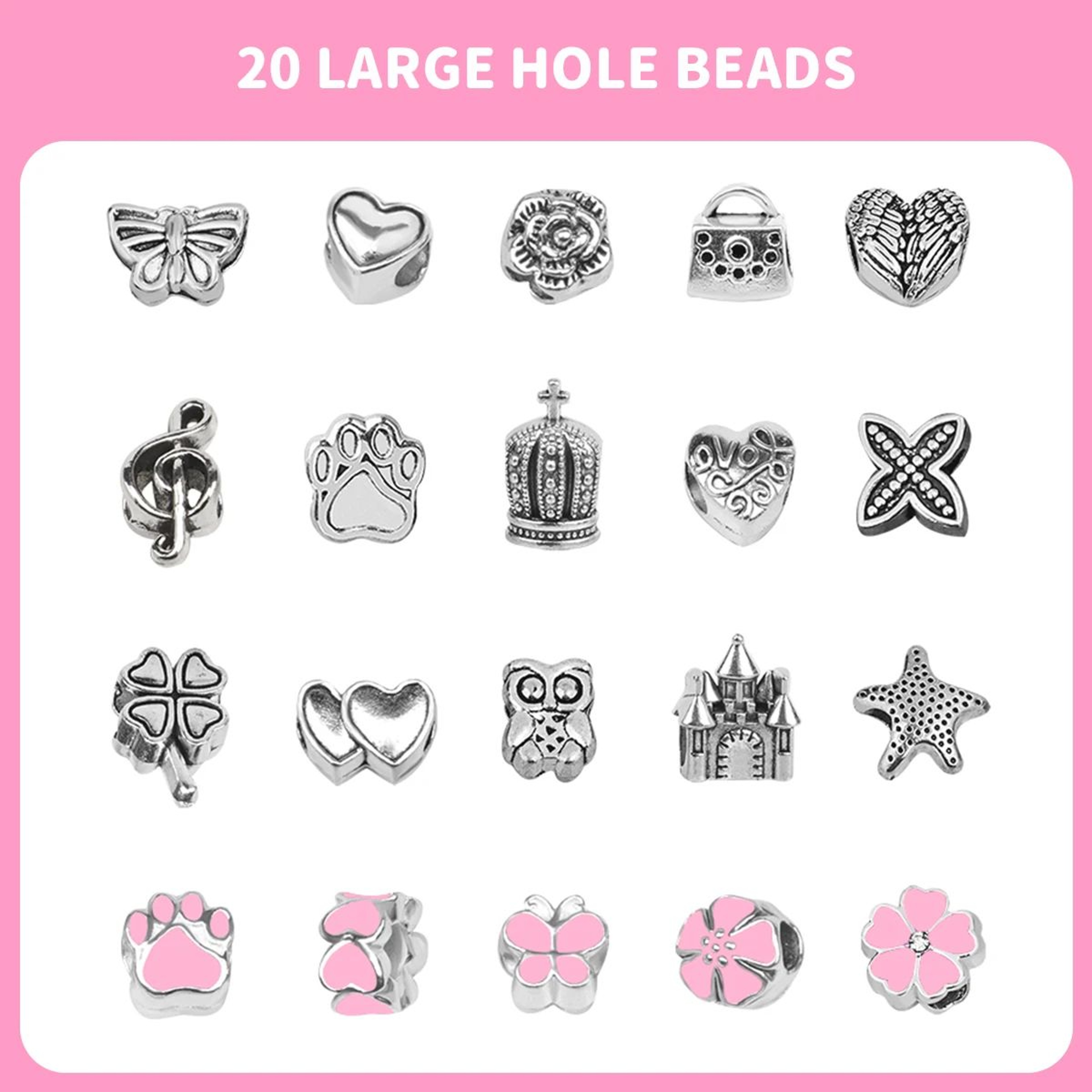 66PCS DIY Charm Bracelet And Necklace Jewelry Making Kit For Girls 2