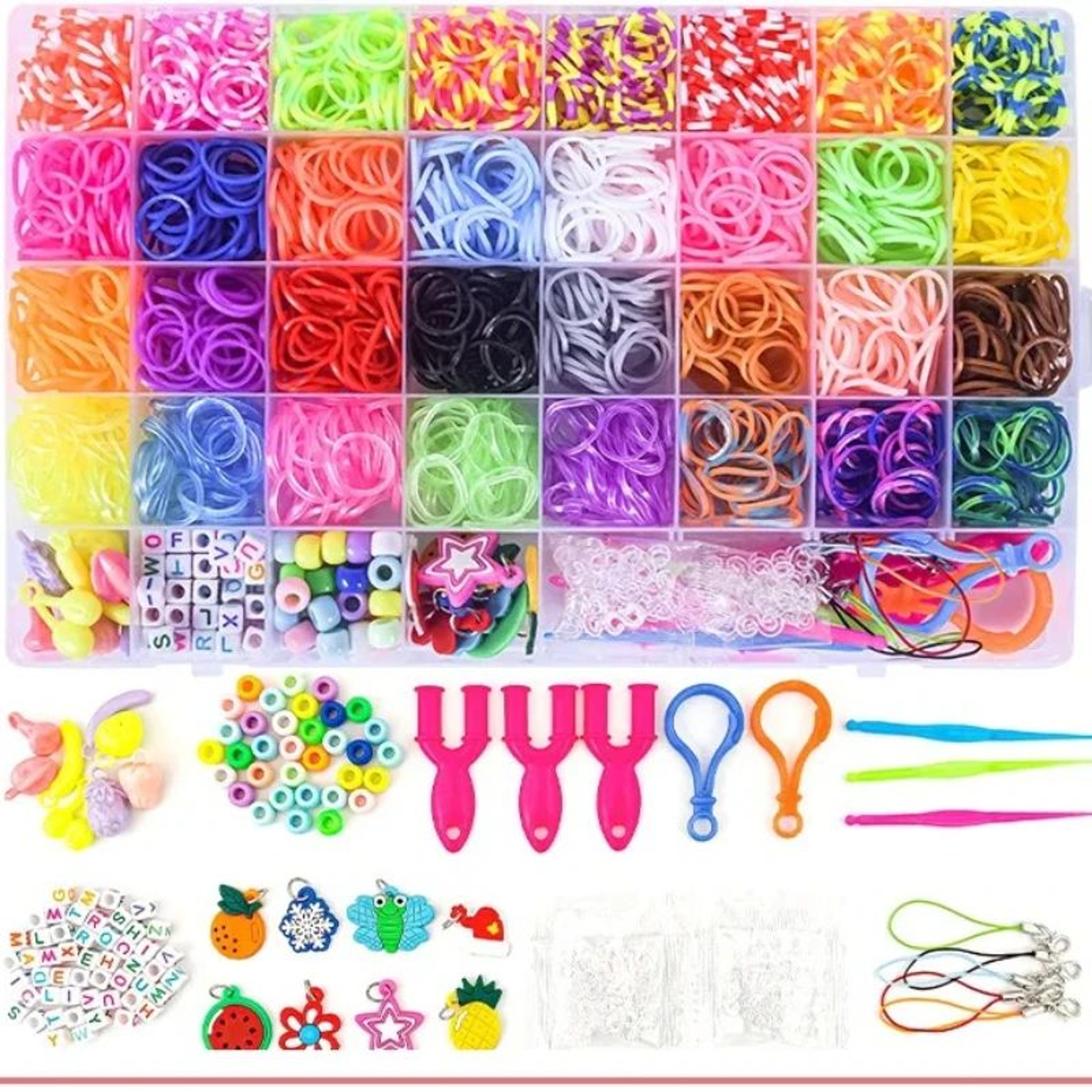 Colorful Rainbow Loom Bands Bracelet Making Kit For Kids 7