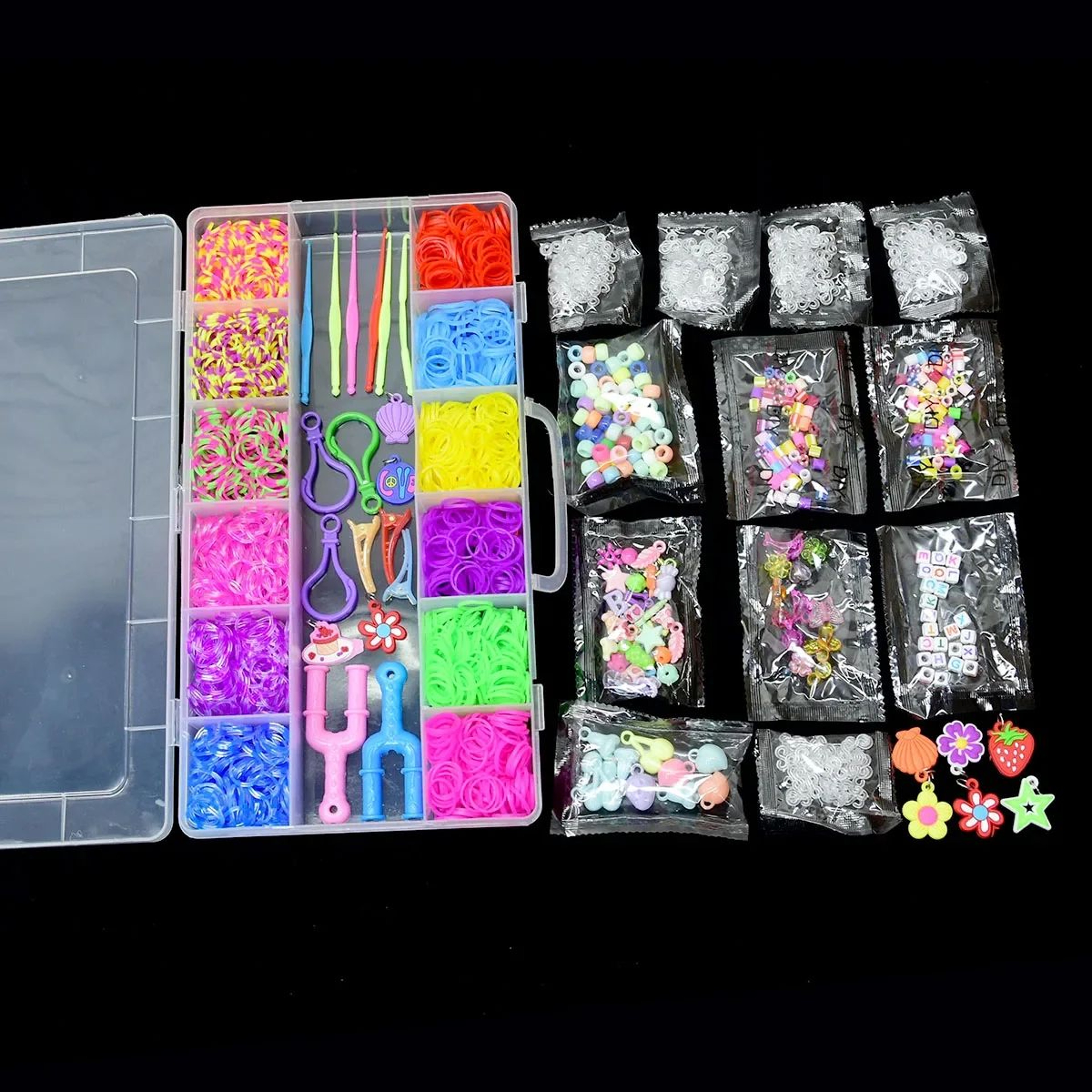 1800PCS Loom Bands Bracelet Making Kit With DIY Tools And Storage Box 3
