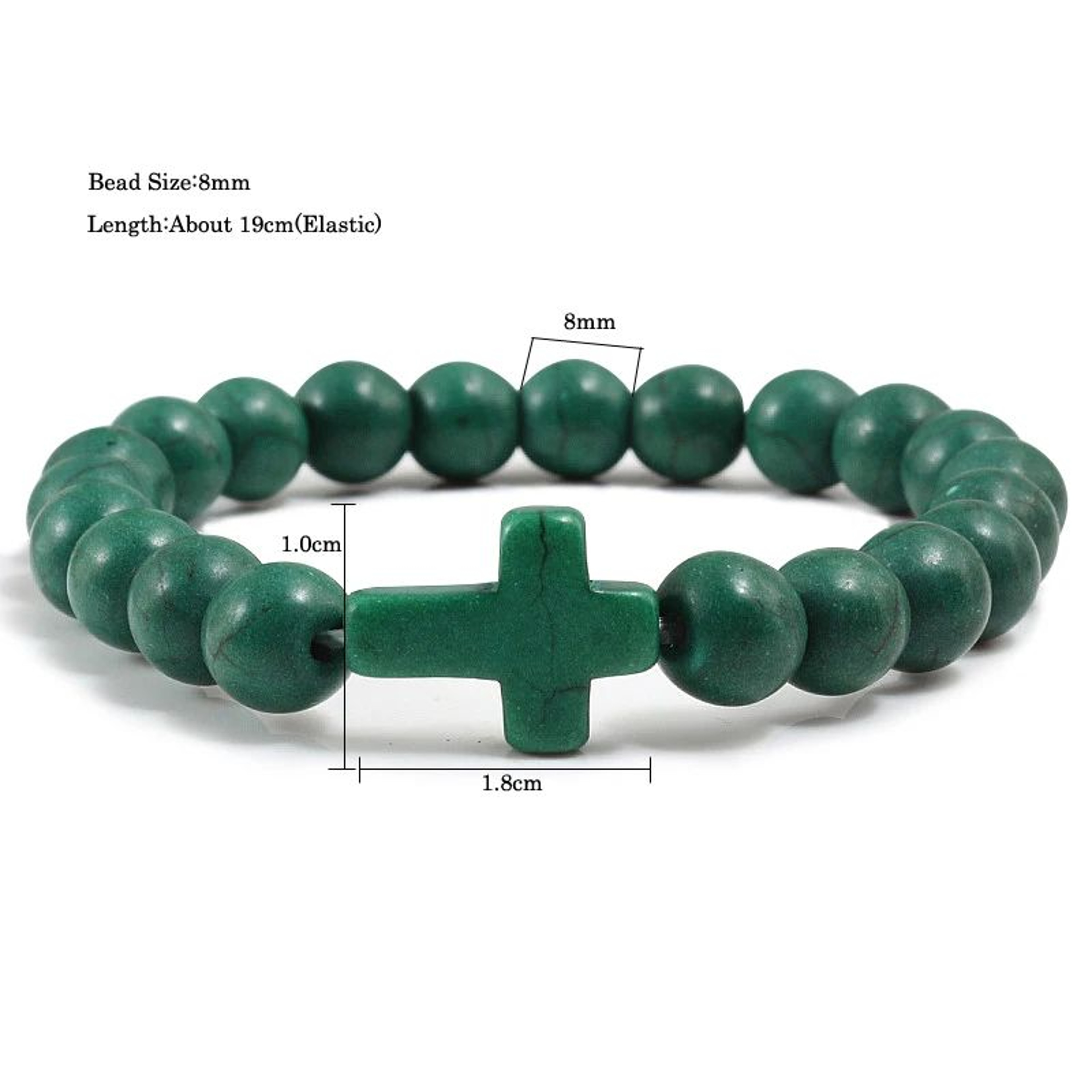 Jesus Cross Natural Stone Lava Bead Bracelet 5