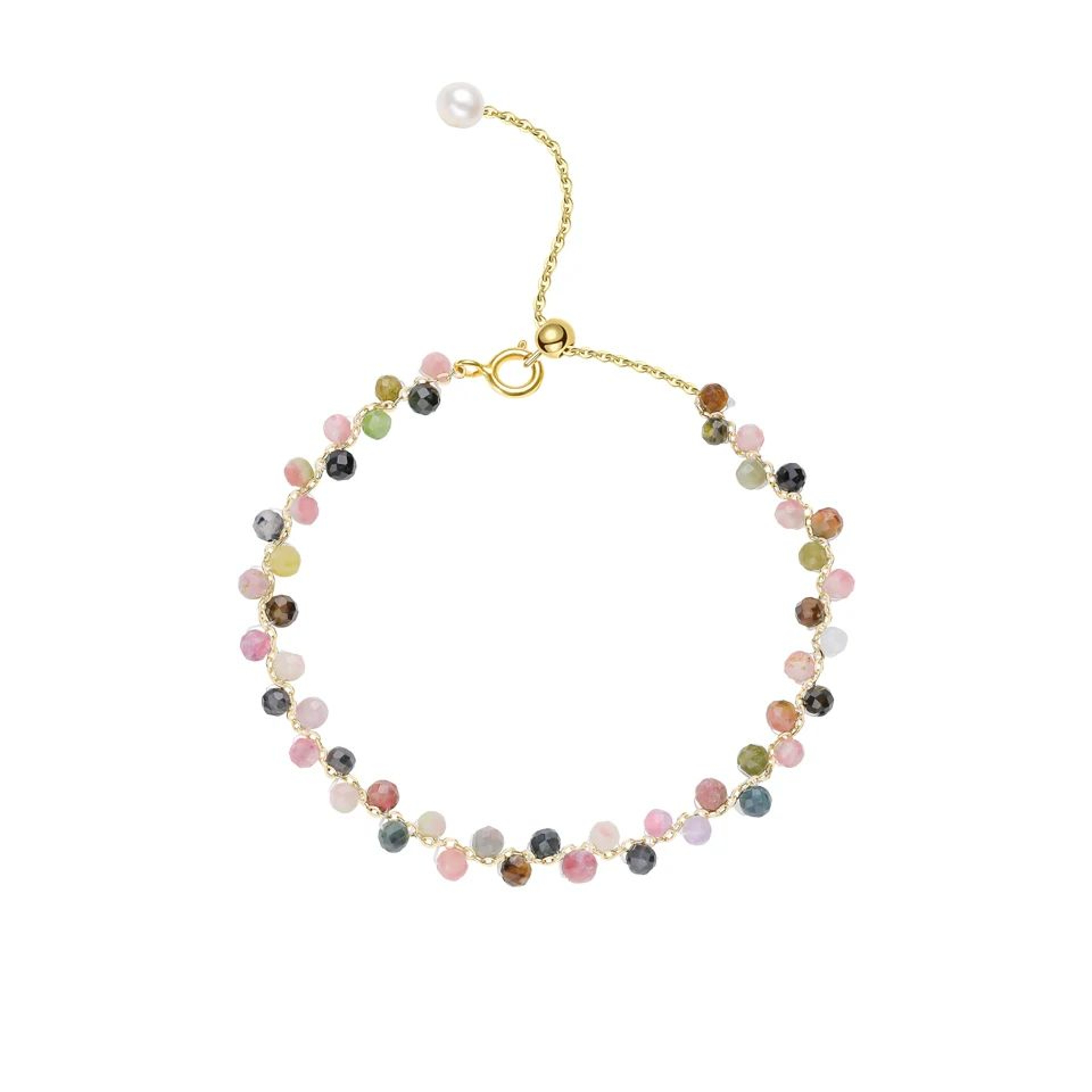 3MM Natural Stone Tourmaline Beaded Bracelet For Women 0