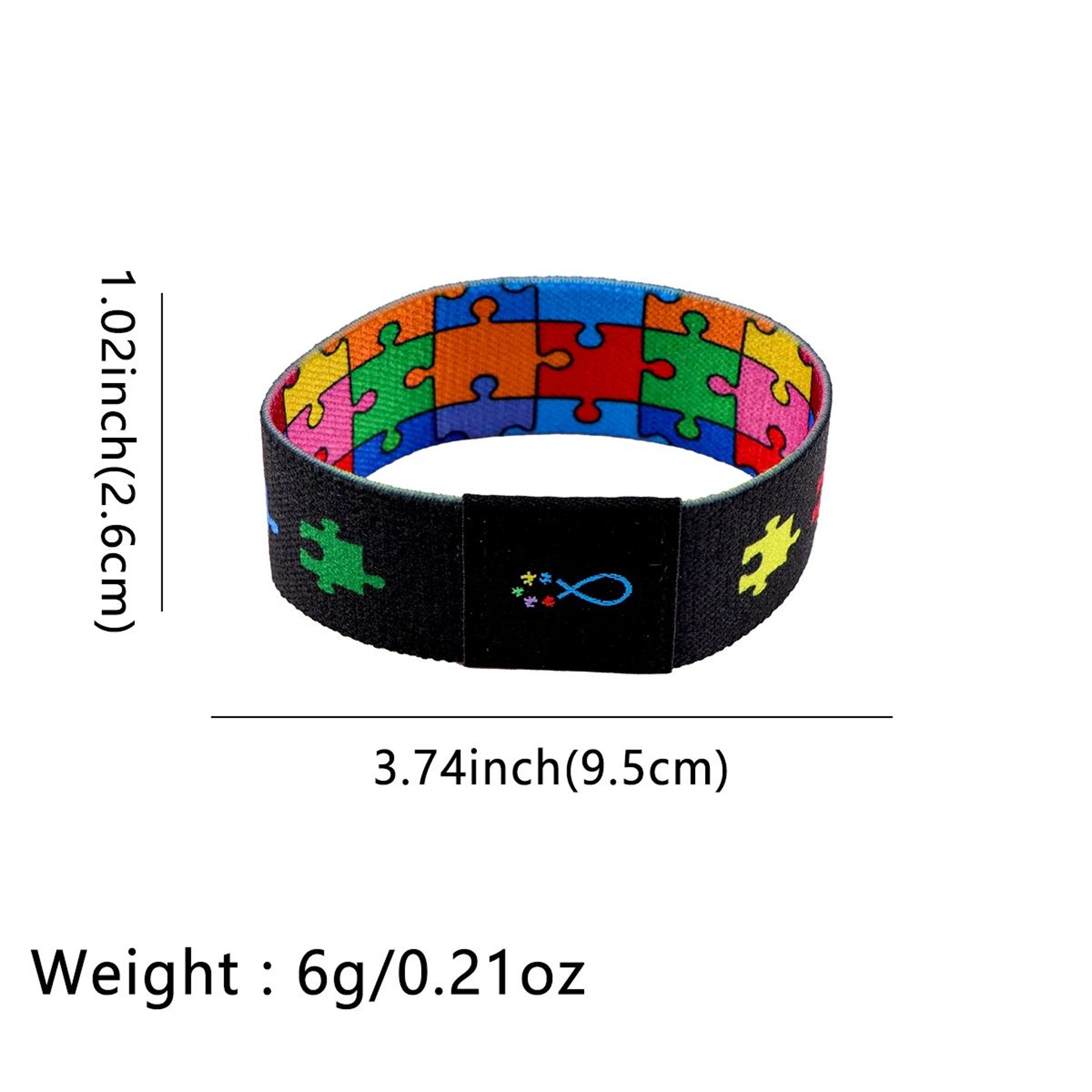 Colorful Autism Awareness Puzzle Stretch Bracelet 1