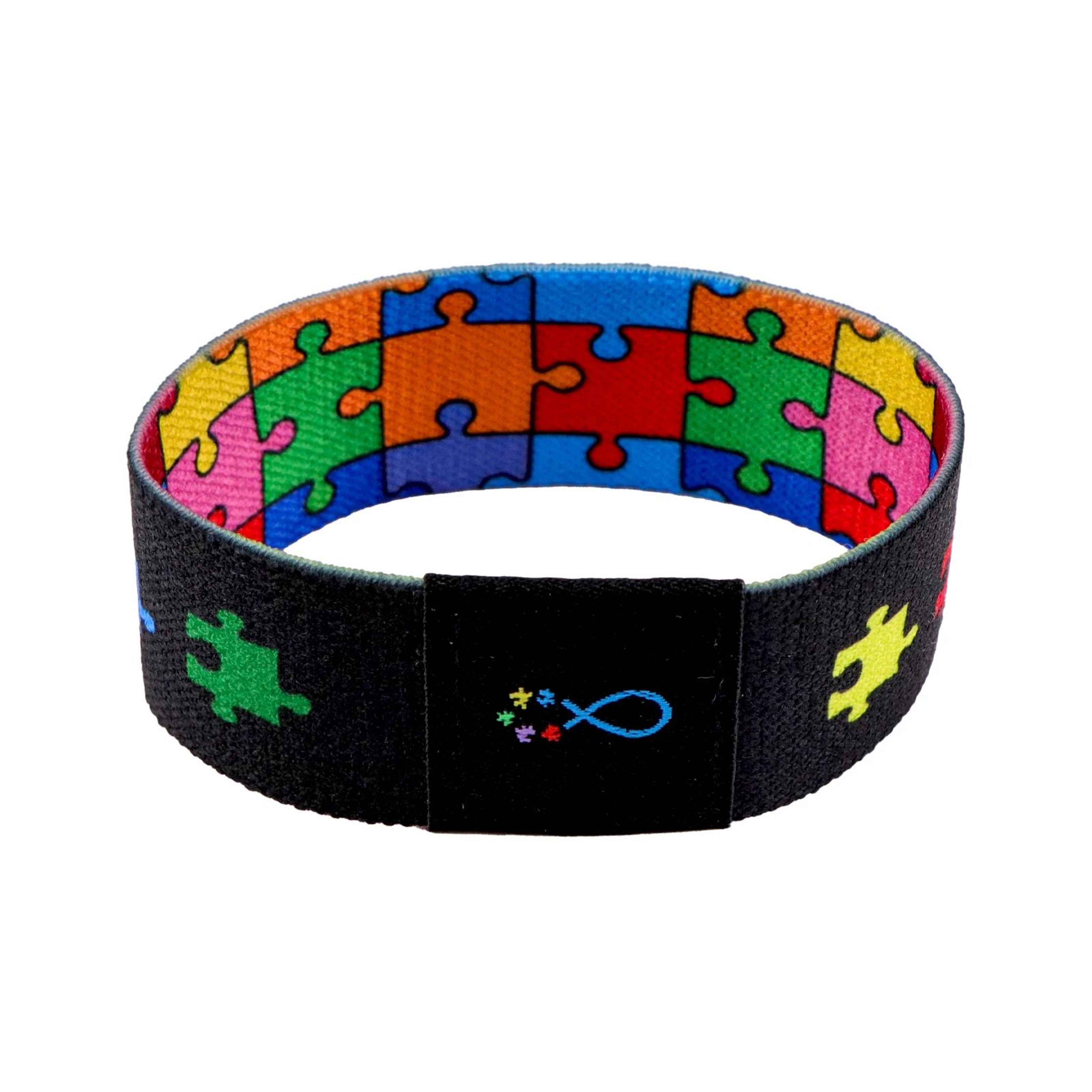 Colorful Autism Awareness Puzzle Stretch Bracelet 7