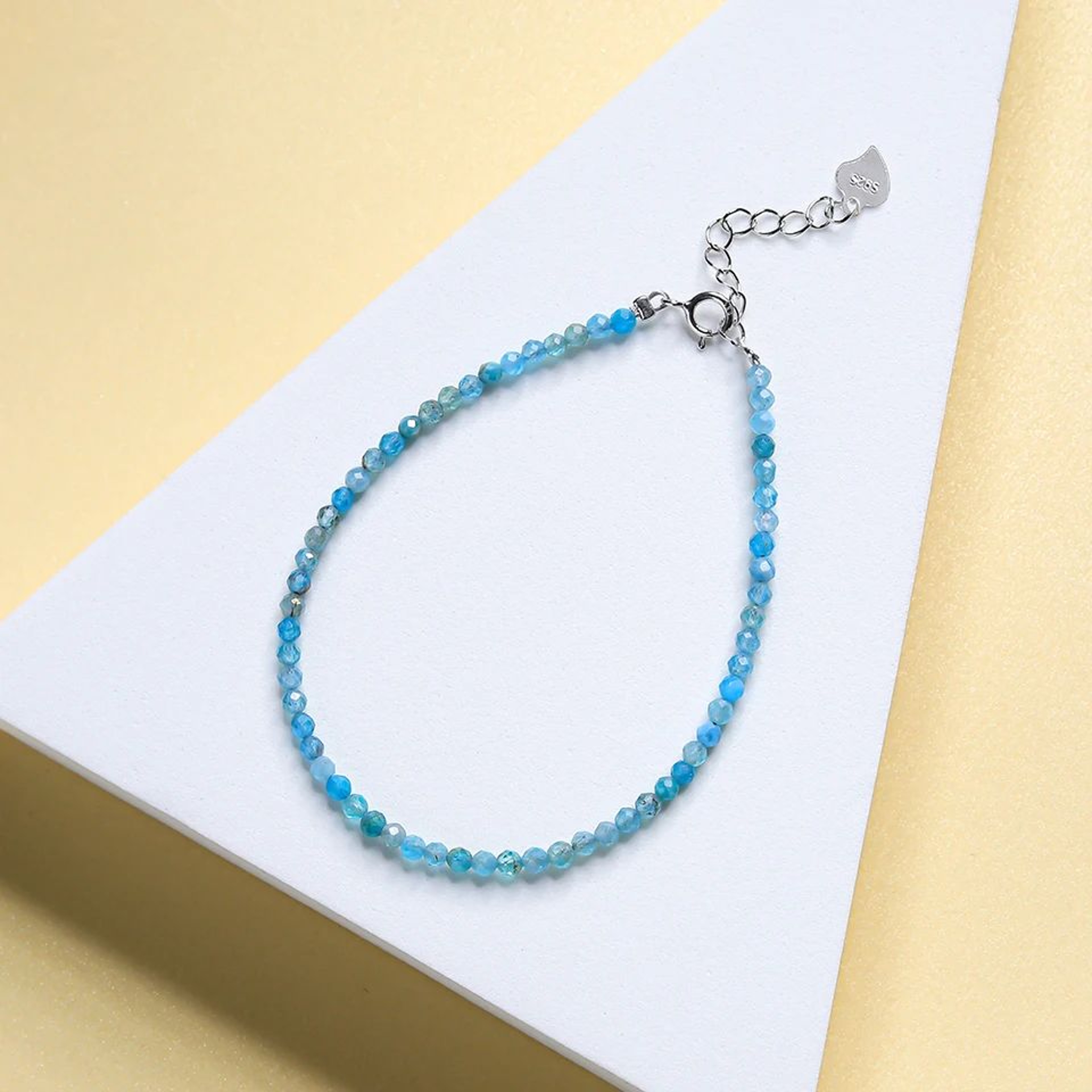 Dainty 2MM Natural Stone Beaded Bracelet With 925 Sterling Silver 4