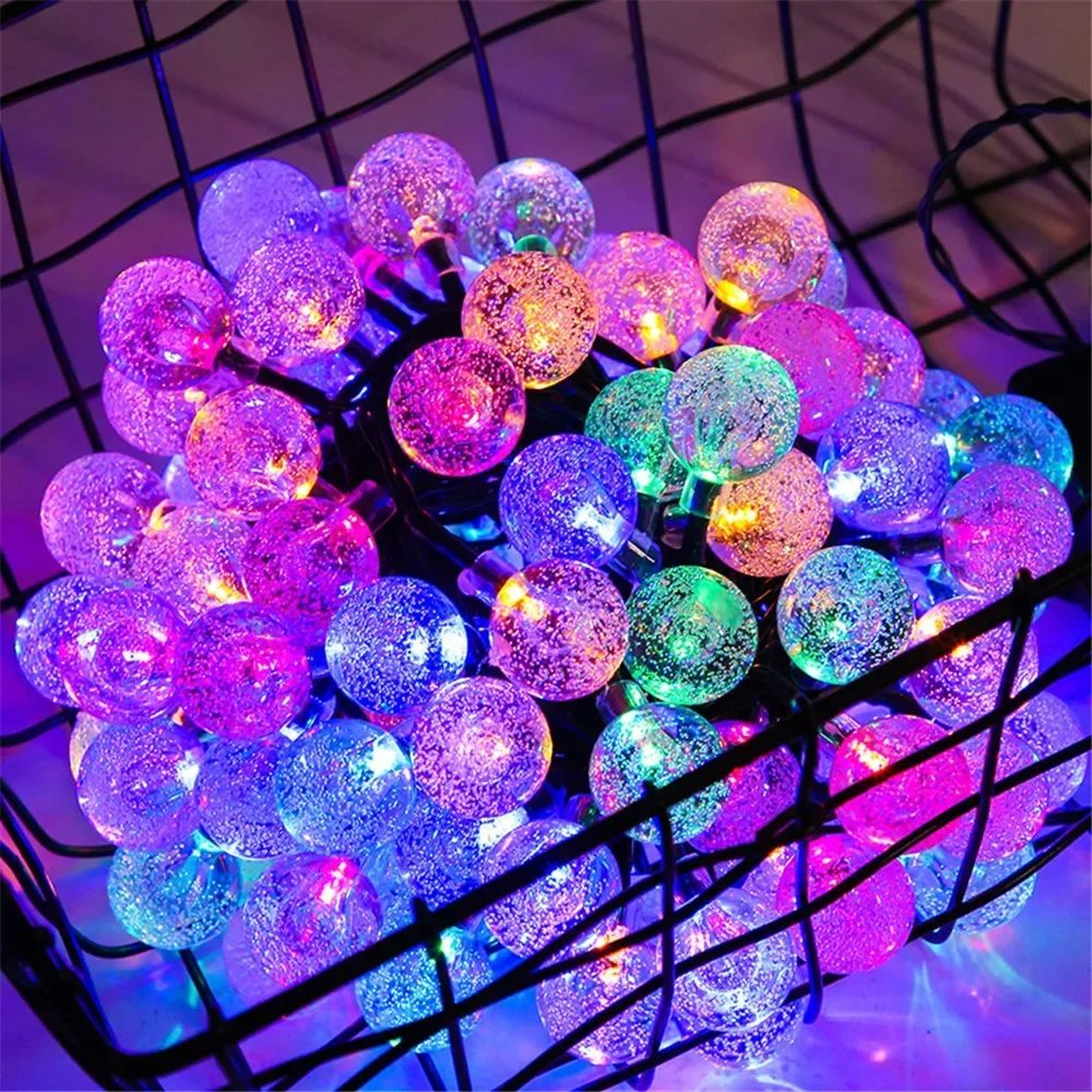 2050100 LED Solar Crystal Globe String Lights With 8 Modes 1