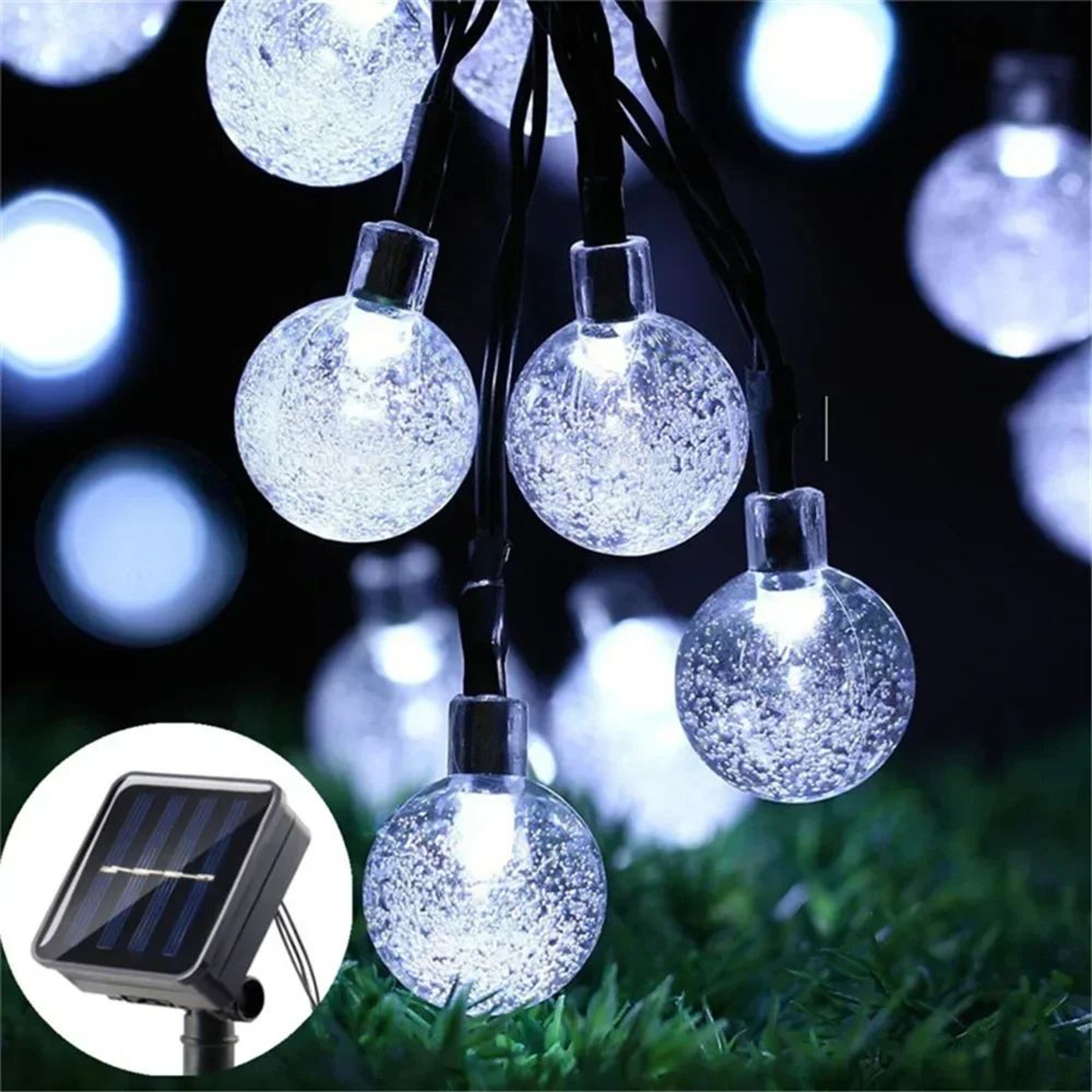 2050100 LED Solar Crystal Globe String Lights With 8 Modes 8
