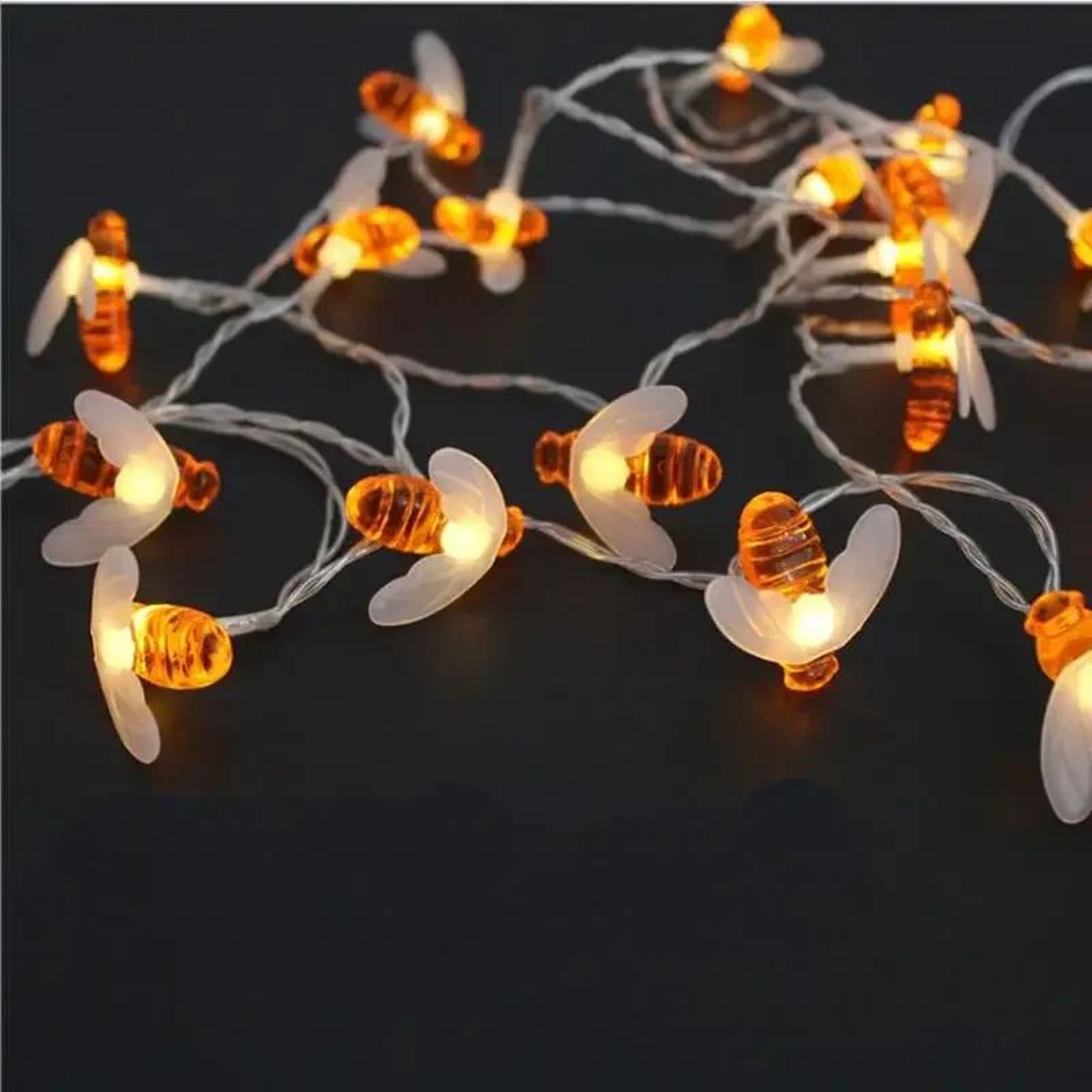 15M 100 LED Bumblebee String Lights 3000K Warm White Battery Powered Outdoor Garden Decor 3