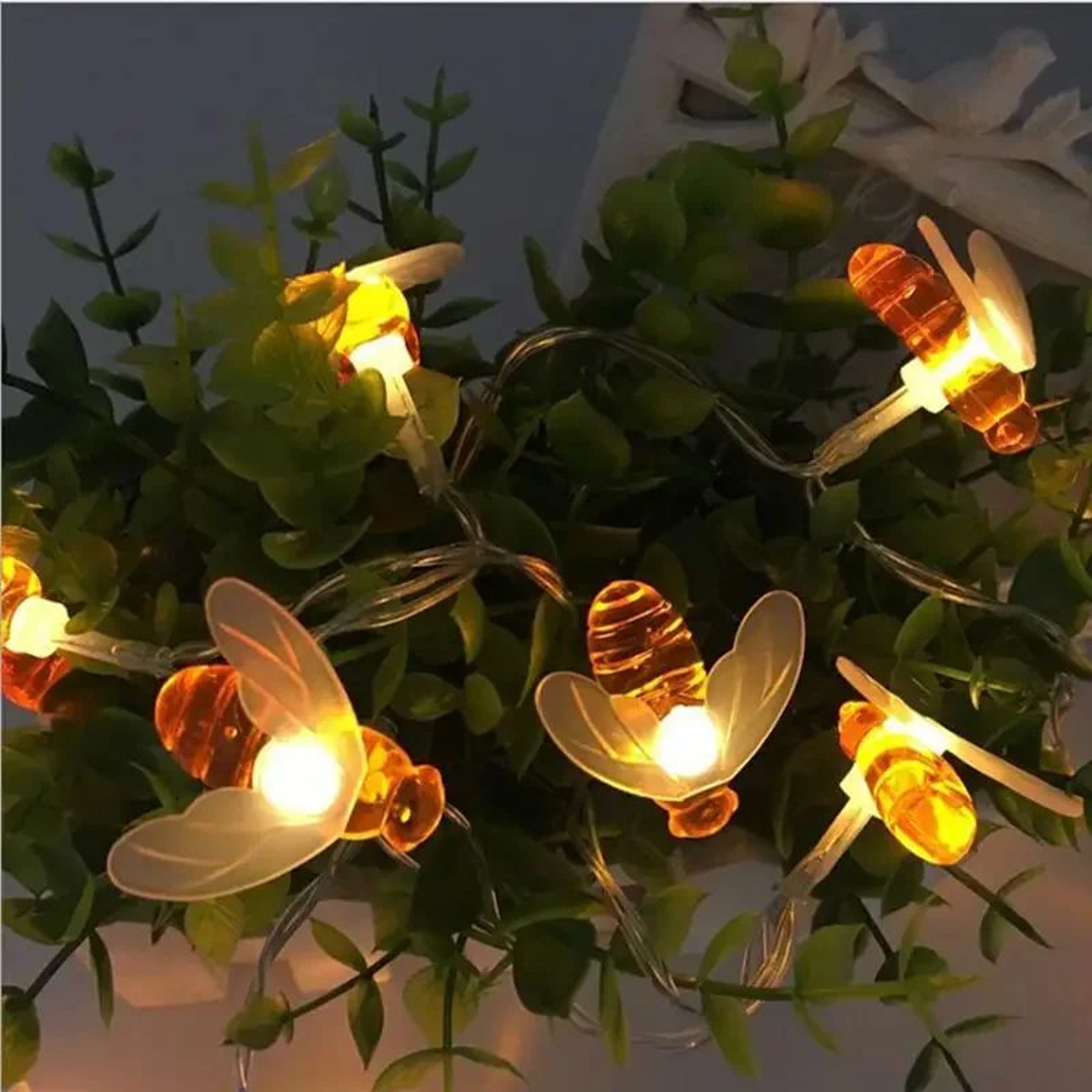 15M 100 LED Bumblebee String Lights 3000K Warm White Battery Powered Outdoor Garden Decor 1