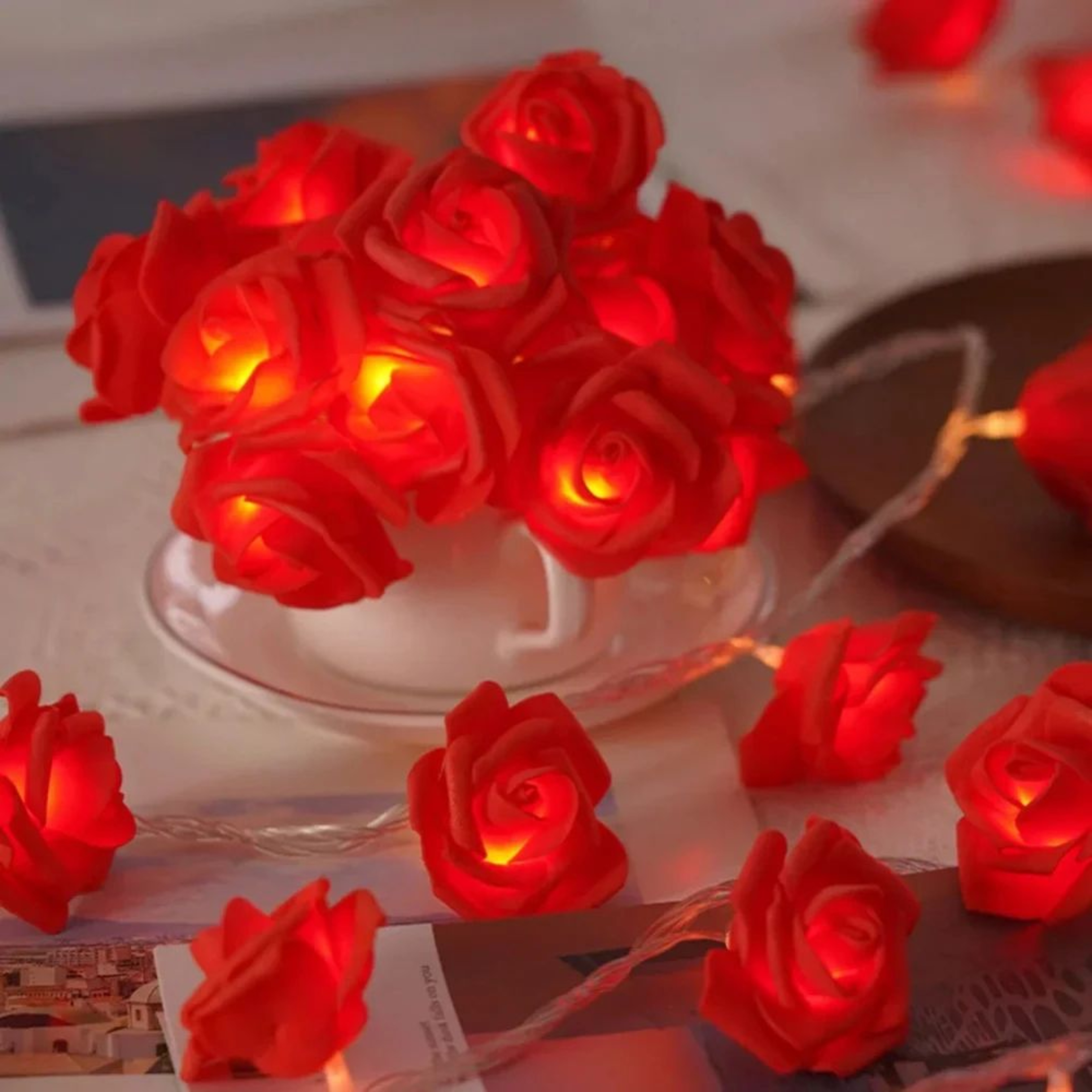 LED Rose Flower String Lights For Wedding And Romantic Decor 0