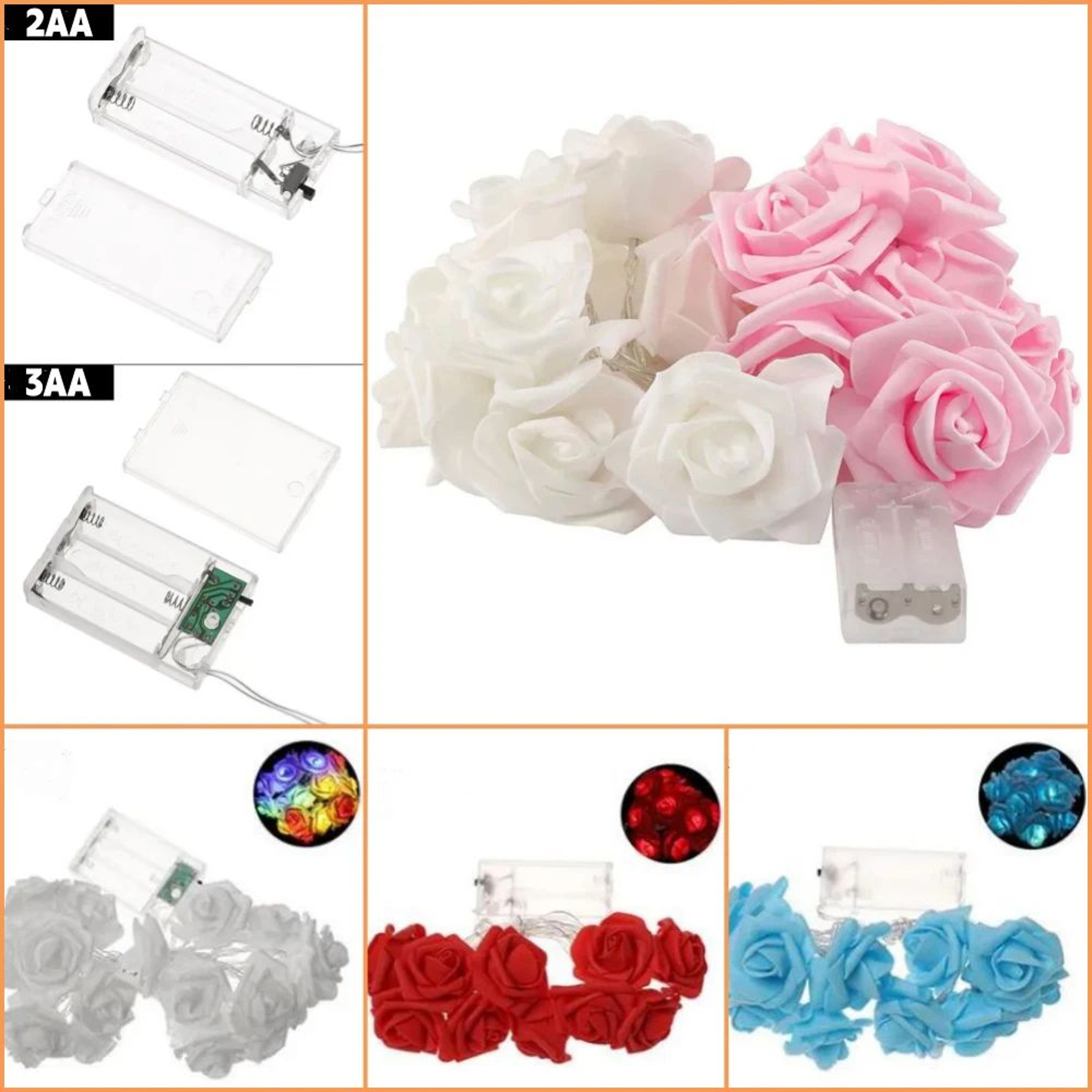 LED Rose Flower String Lights For Wedding And Romantic Decor 3