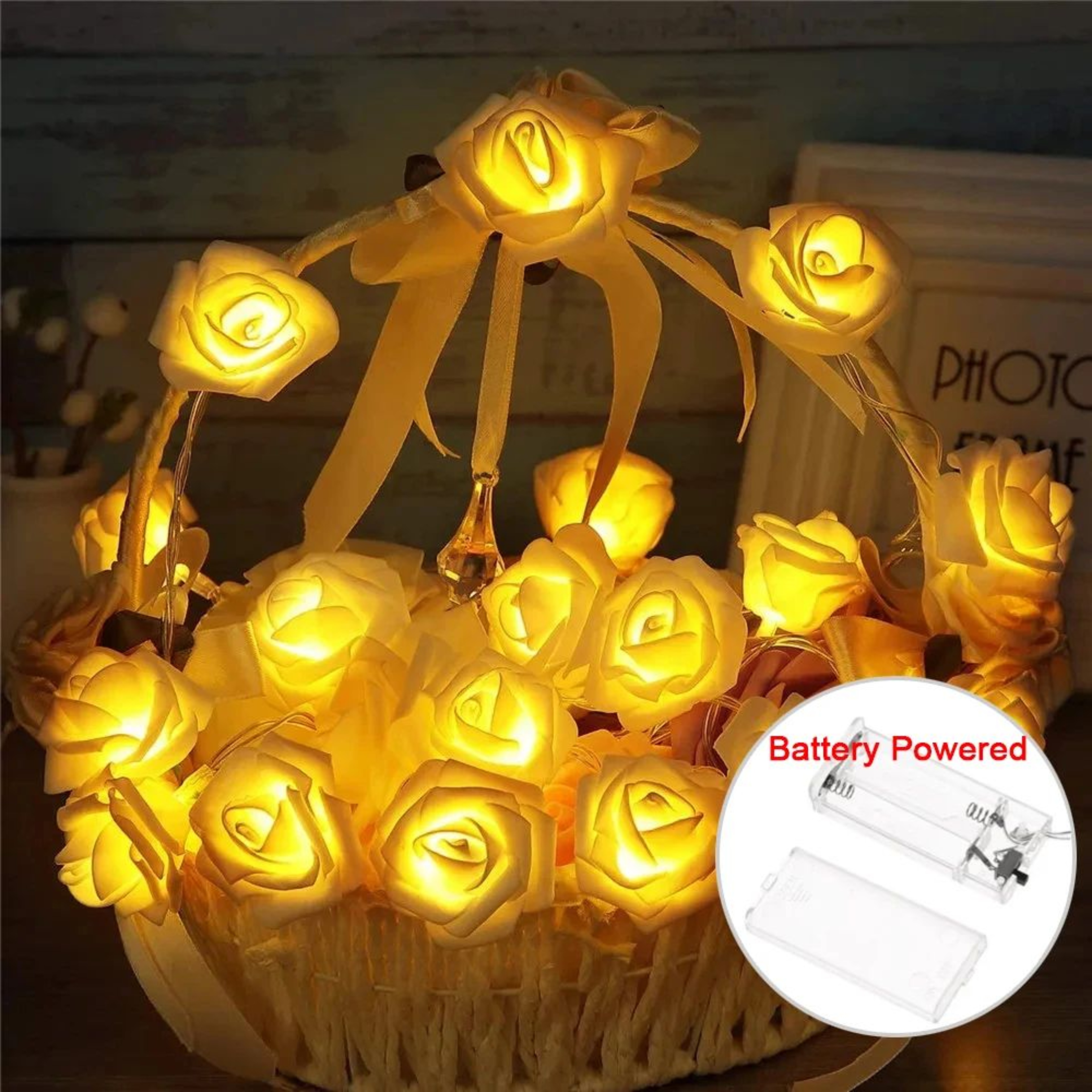 LED Rose Flower String Lights For Wedding And Romantic Decor 11