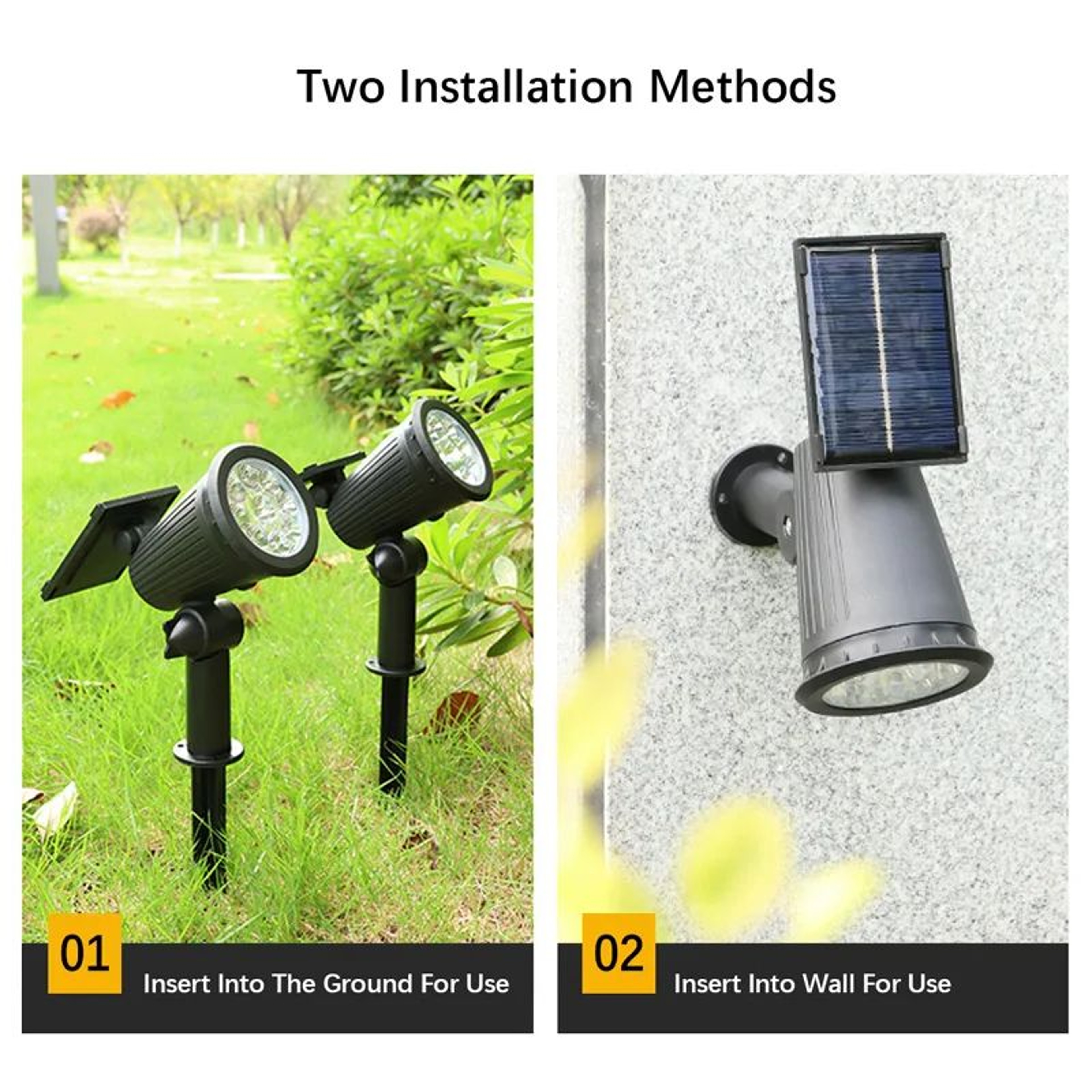 9 LED Solar Spotlights With Adjustable Brightness And IP65 Waterproof Design 2