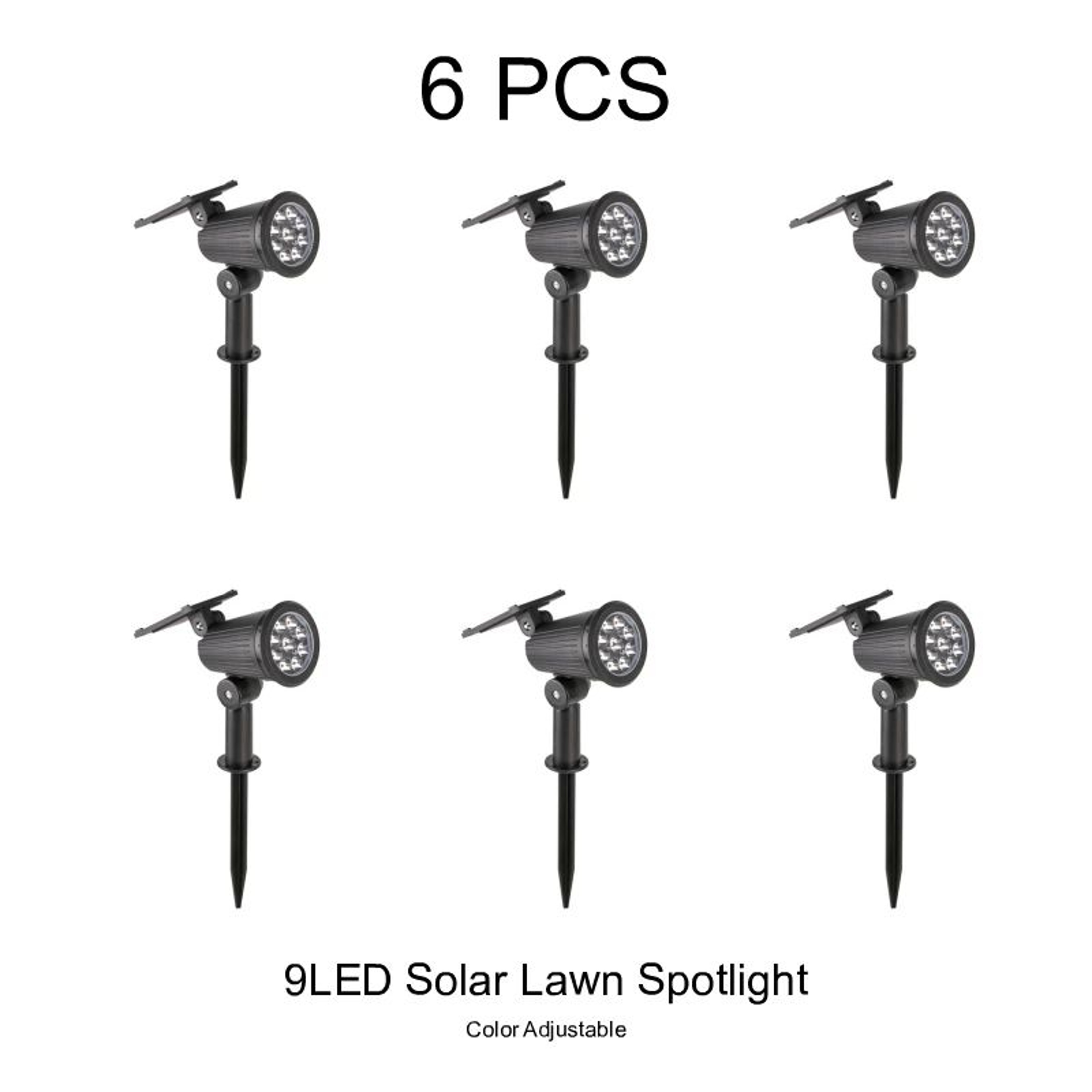 9 LED Solar Spotlights With Adjustable Brightness And IP65 Waterproof Design 15