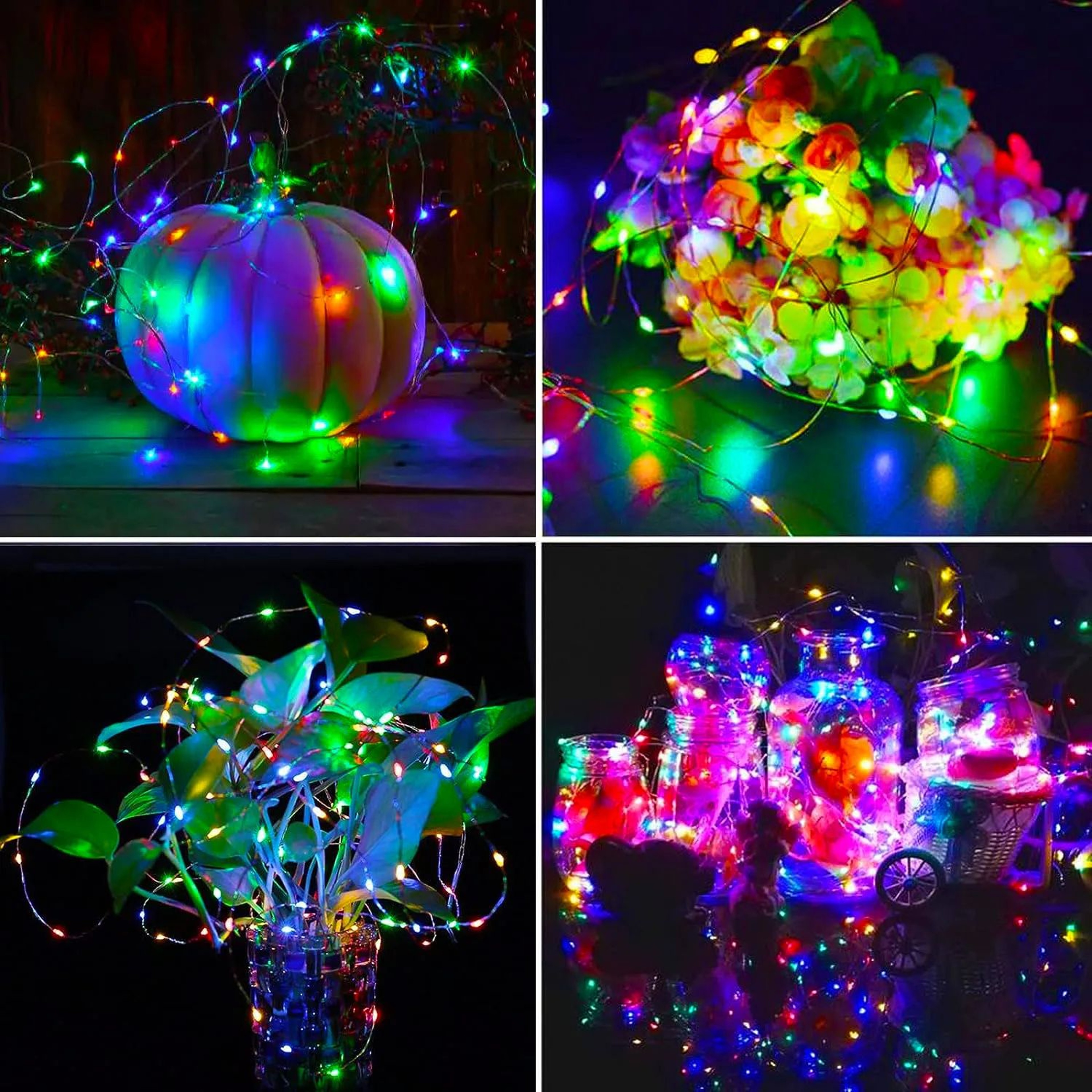 4 Pack Solar String Lights With 8 Modes Waterproof Copper Wire Fairy Lights 2